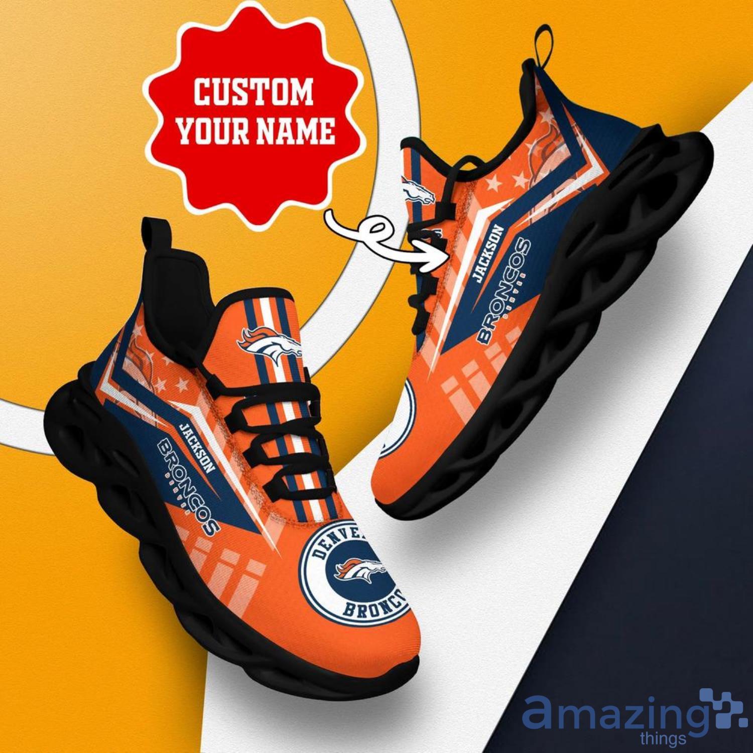 Denver Broncos NFL Striped Style Special Max Soul Shoes Running Sneakers  For Men And Women - YesItCustom