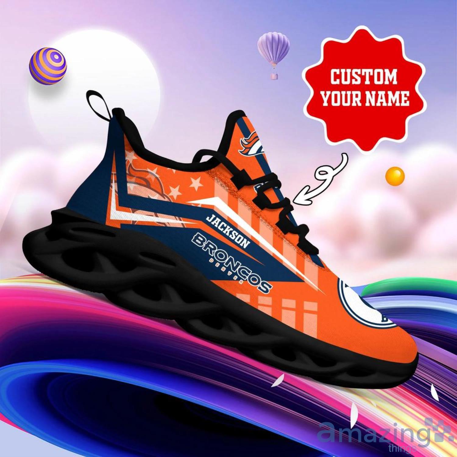 Denver Broncos NFL Striped Style Special Max Soul Shoes Running Sneakers  For Men And Women - YesItCustom