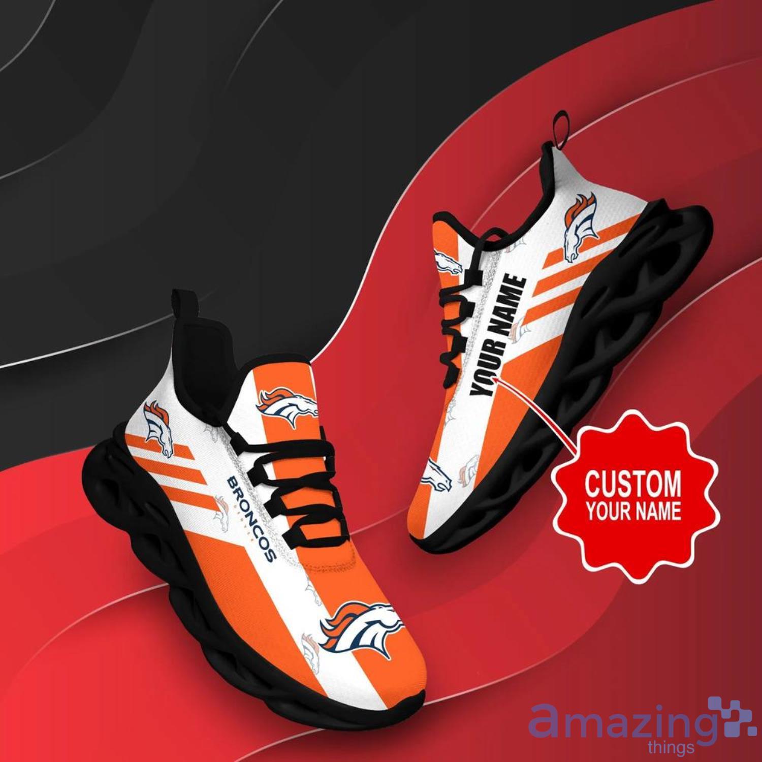 Denver Broncos NFL Striped Style Special Max Soul Shoes Running Sneakers  For Men And Women - YesItCustom