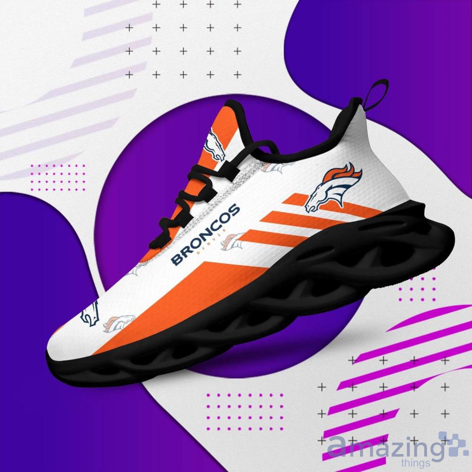 Denver Broncos Striped NFL Max Soul Shoes Custom Name Sneakers Product Photo 1