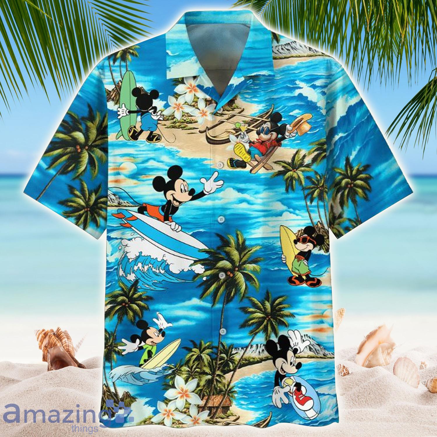 Disney Hawaiian Shirt Summer Beach Boston Red Sox Mickey Mouse