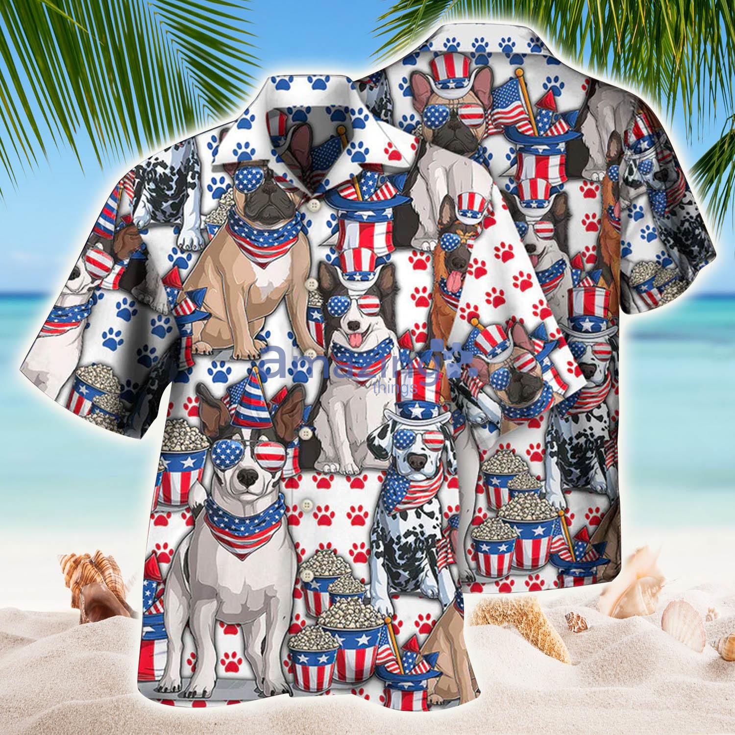 Dog Independence Day Dogs Hawaiian Shirt - Dog Independence Day Dogs Hawaiian Shirt