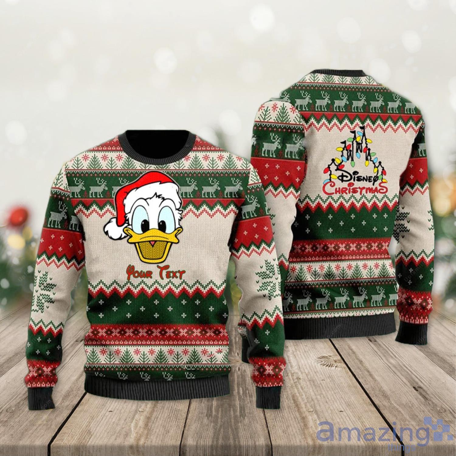 Personalized Dallas Cowboys Christmas Ugly Sweater Disney Donald