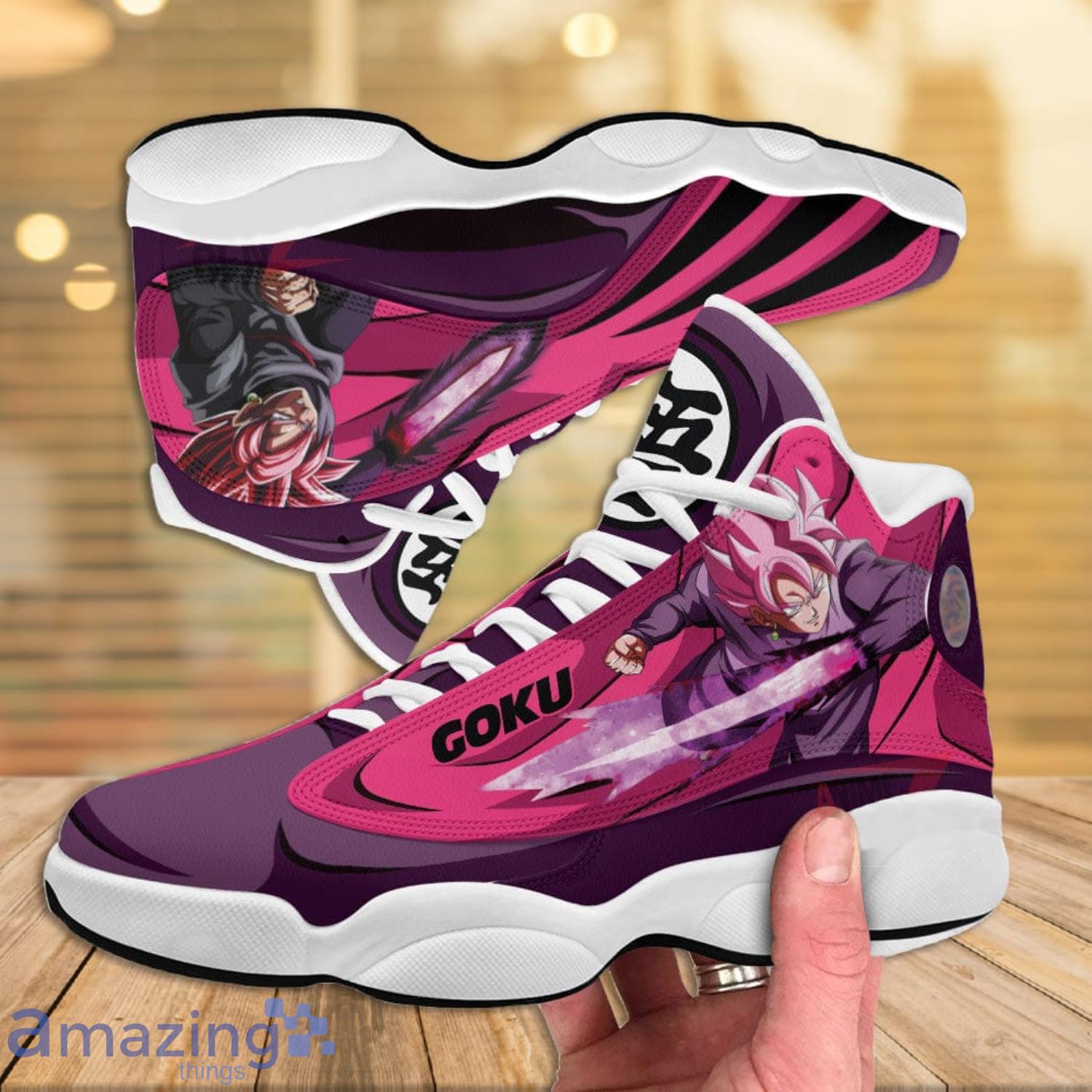 Dragon Ball Sneakers Black Rose Jordan 13 Sneakers Anime Shoes Gift For Fans