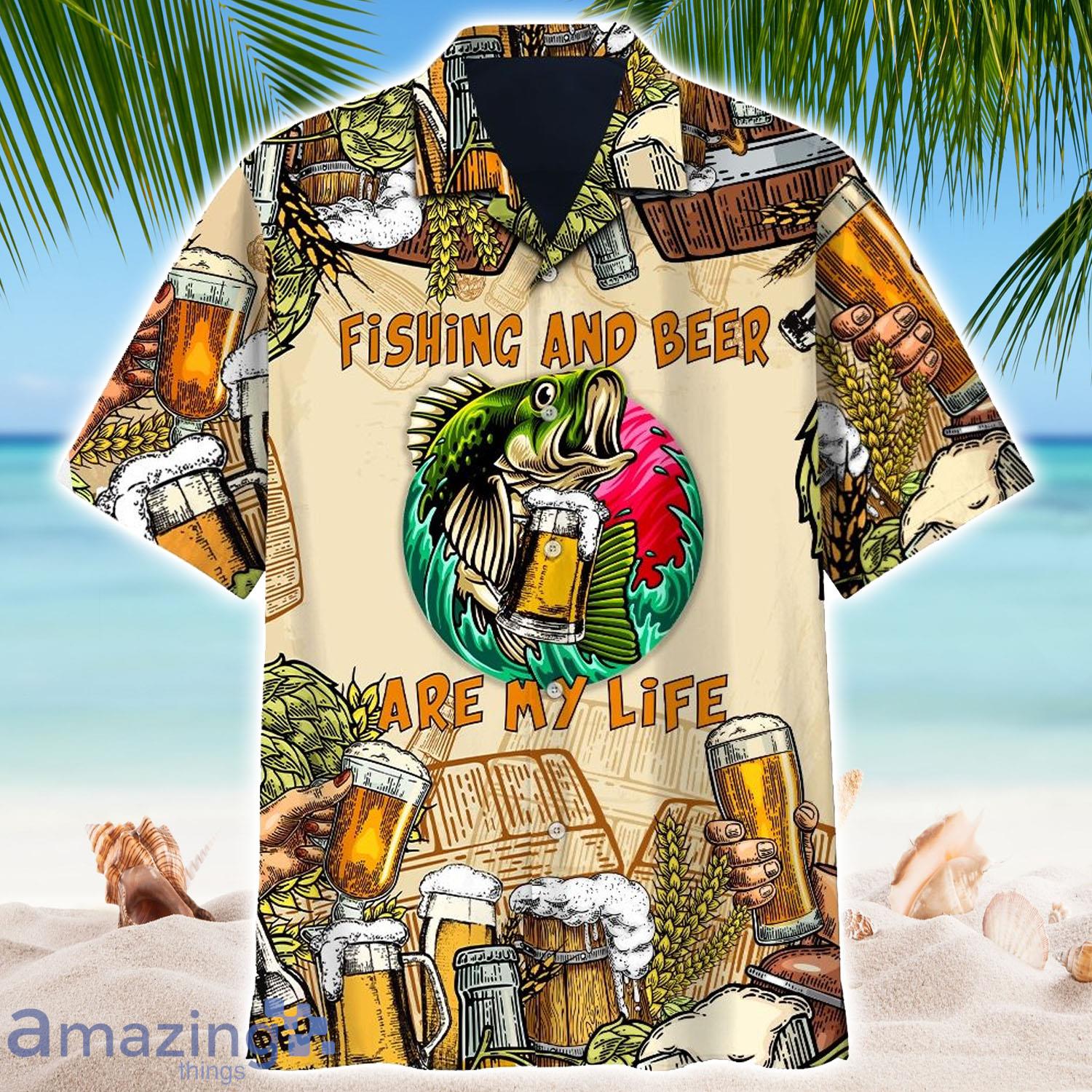 Fishing And Beer Are My Life Aloha Hawaiian Shirt - Fishing And Beer Are My Life Aloha Hawaiian Shirt