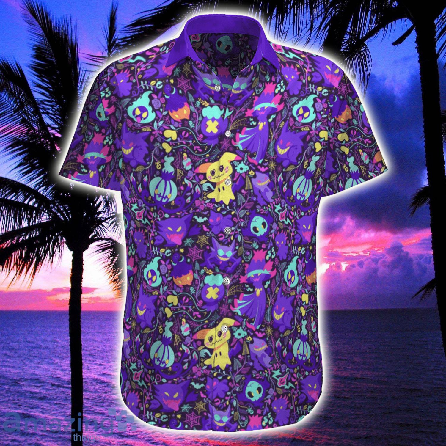 Ghost Pokemon Beach Hawaiian Shirt - Ghost Pokemon Beach Hawaiian Shirt