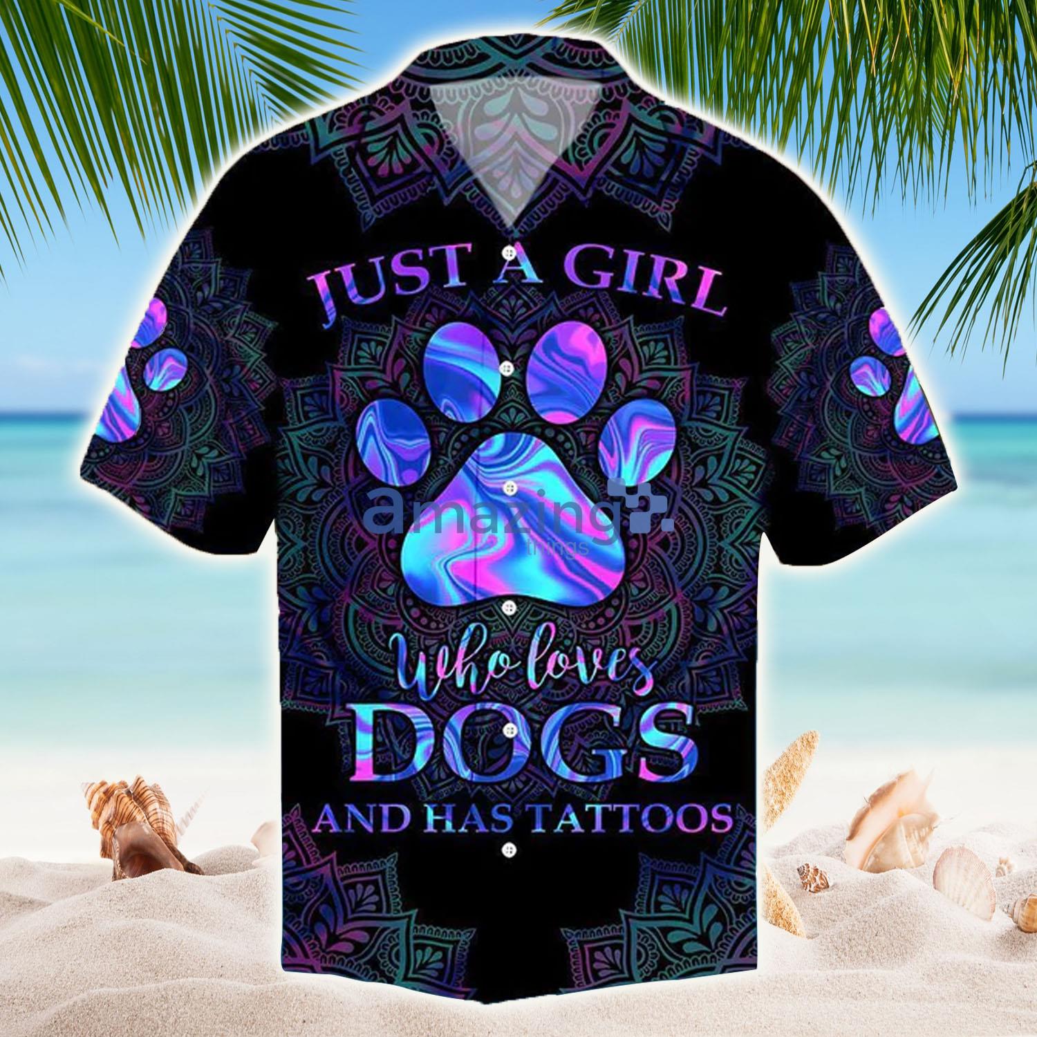 Girl Loves Dog Hawaiian Shirt - Girl Loves Dog Hawaiian Shirt