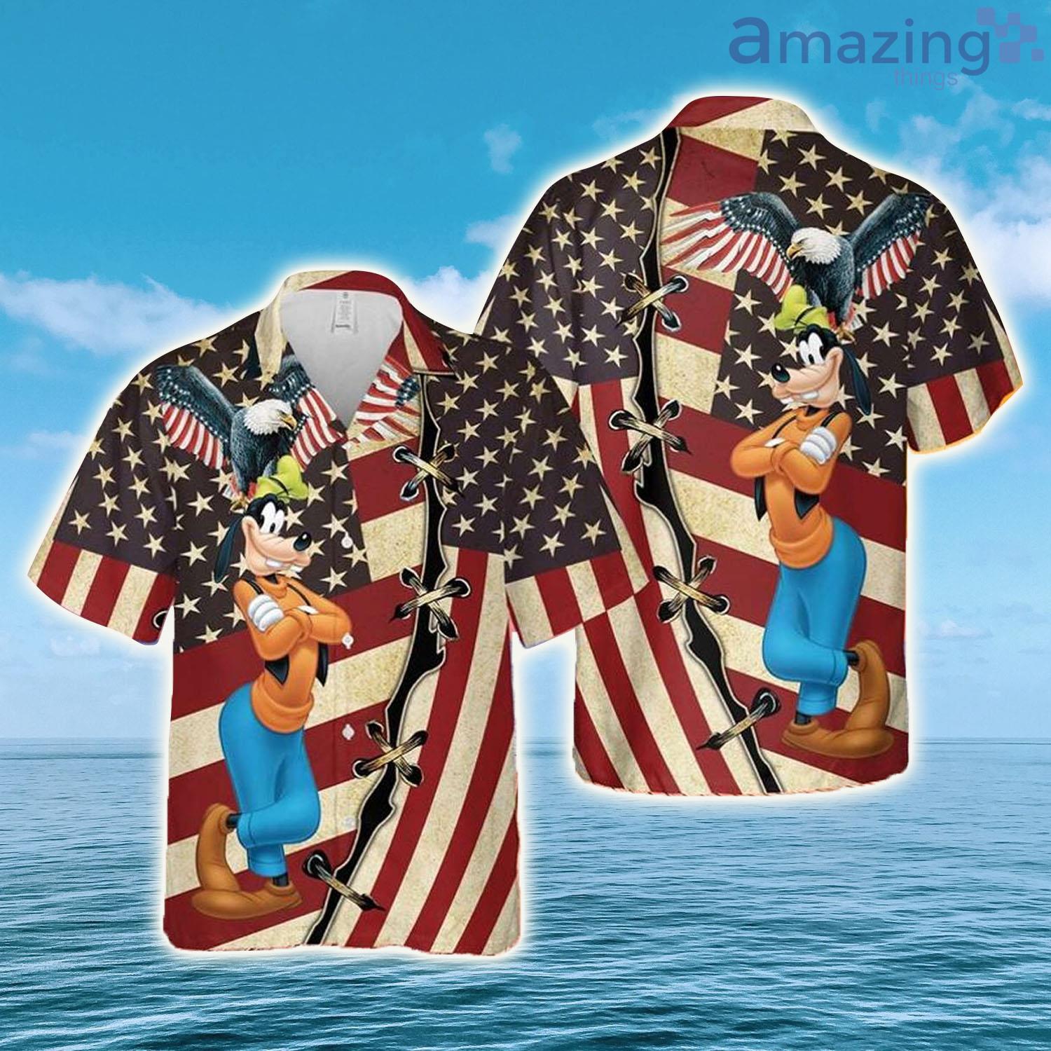 Goofy Dog Disney US Flag Patriot Day Disney Hawaiian Shirt - Goofy Dog Disney US Flag Patriot Day Disney Hawaiian Shirt