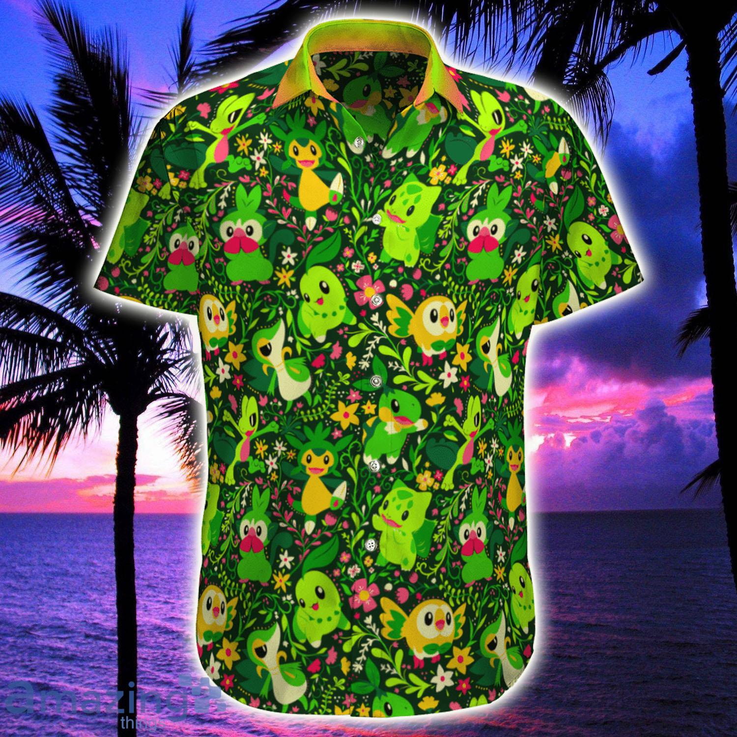 Grass Pokemon Beach Hawaiian Shirt - Grass Pokemon Beach Hawaiian Shirt