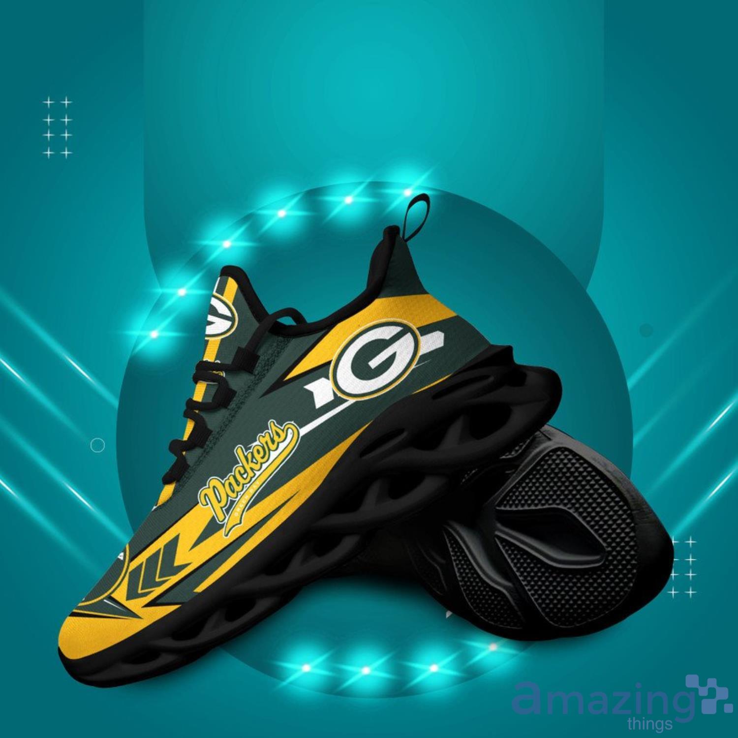 Green Bay Packers Yellow And Green Max Soul Sneakers Running Shoes Product Photo 1