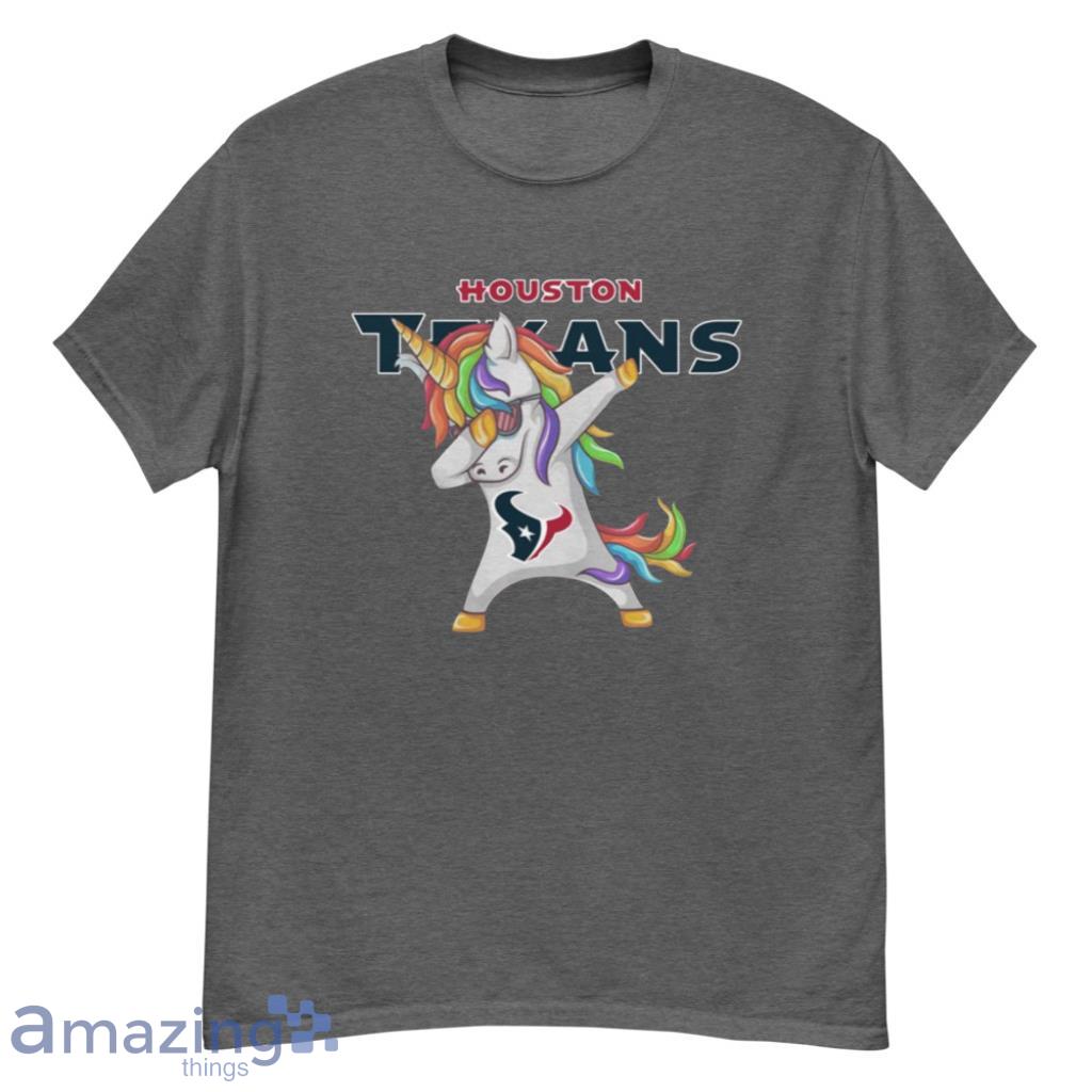 Houston Texans NFL Football Funny Unicorn Dabbing Sports For Fans T Shirt - G500 Men’s Classic T-Shirt-1