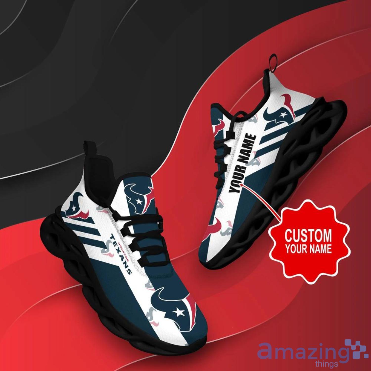 Houston Texans Striped NFL Max Soul Shoes Custom Name Sneakers image Houston Texans Striped NFL Max Soul Shoes Custom Name Sneakers Product Photo 2