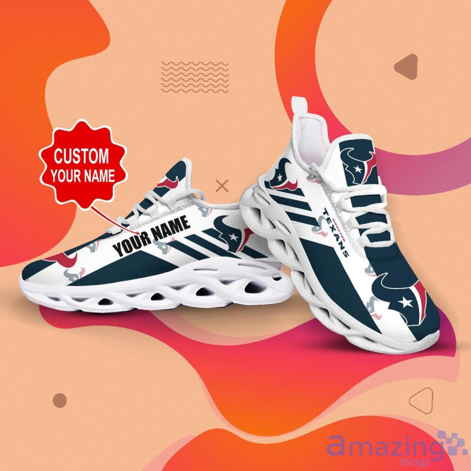 Houston Texans Striped NFL Max Soul Shoes Custom Name Sneakers image Houston Texans Striped NFL Max Soul Shoes Custom Name Sneakers Product Photo 4