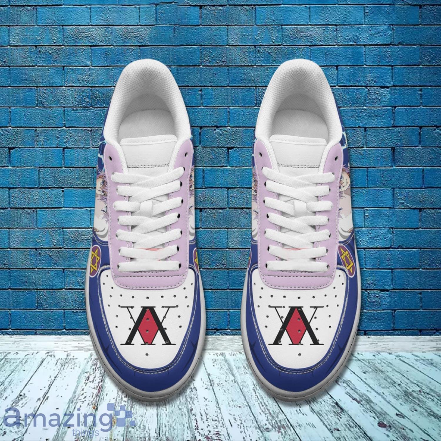 Hunter X Hunter Zoldyck Killua Light Pink And Blue Air Force Shoes Gift For Anime's Fans image Hunter X Hunter Zoldyck Killua Light Pink And Blue Air Force Shoes Gift For Animes Fans Product Photo 4