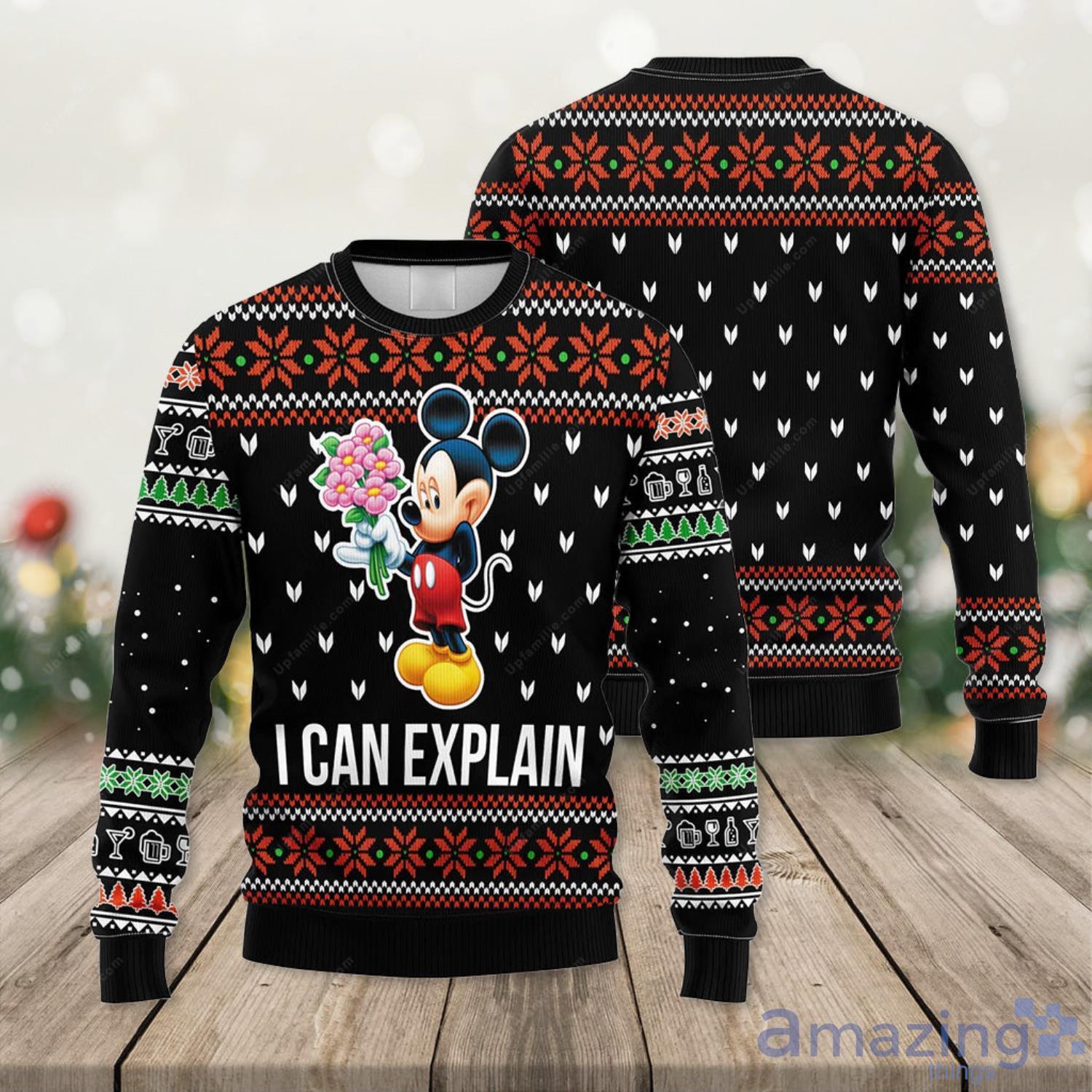 I Can Explain Mickey Disney Cartoon Lover Christmas Gift Ugly Christmas Sweater Product Photo 1