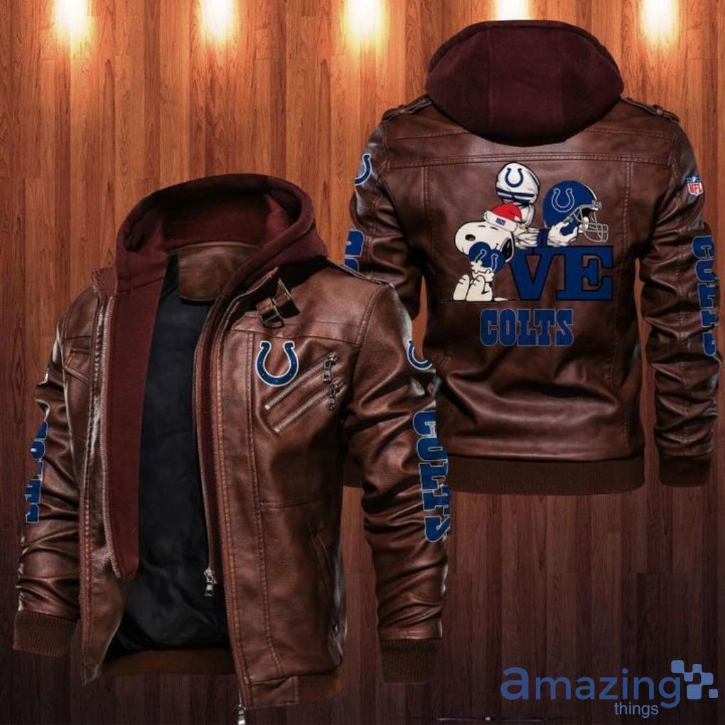 Indianapolis Colts Snoopy Leather Jacket For Fan