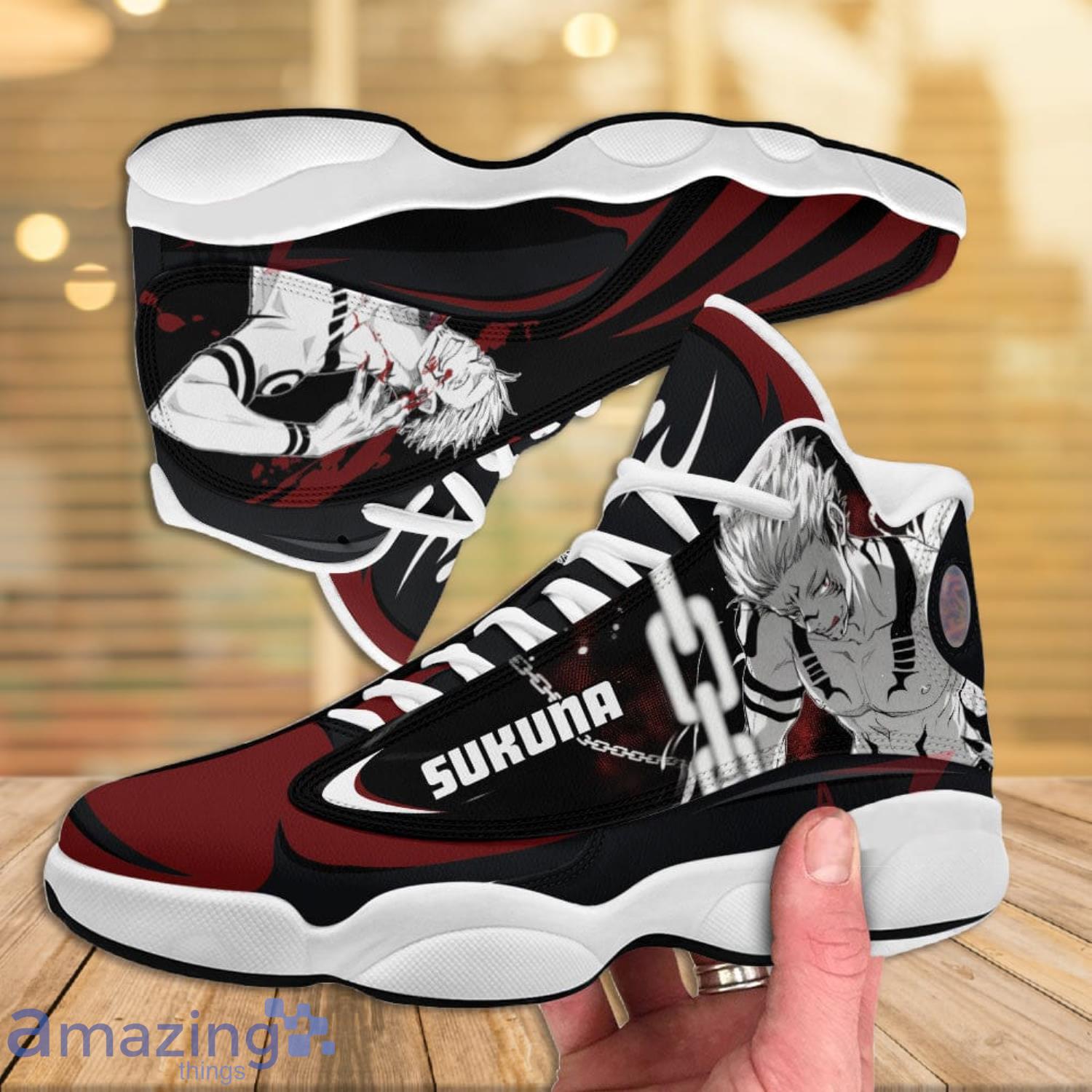 Jujutsu Kaisen Yuji Itadori X Sukana Air Jordan 13 Anime Shoes Gift For Fans image Jujutsu Kaisen Yuji Itadori X Sukana Air Jordan 13 Anime Shoes Gift For Fans Product Photo 3