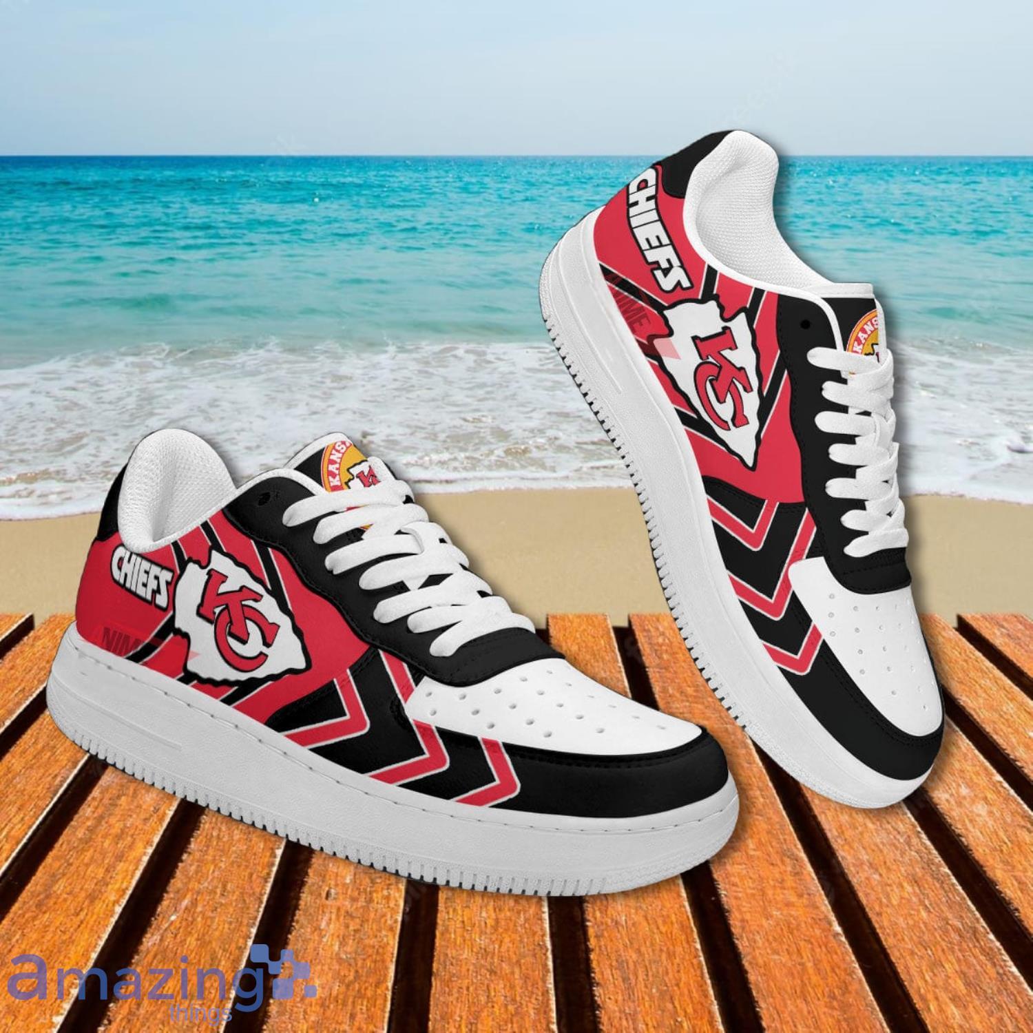 3D Simple Logo Kansas City Chiefs NFL Custom High Top Canvas Shoes