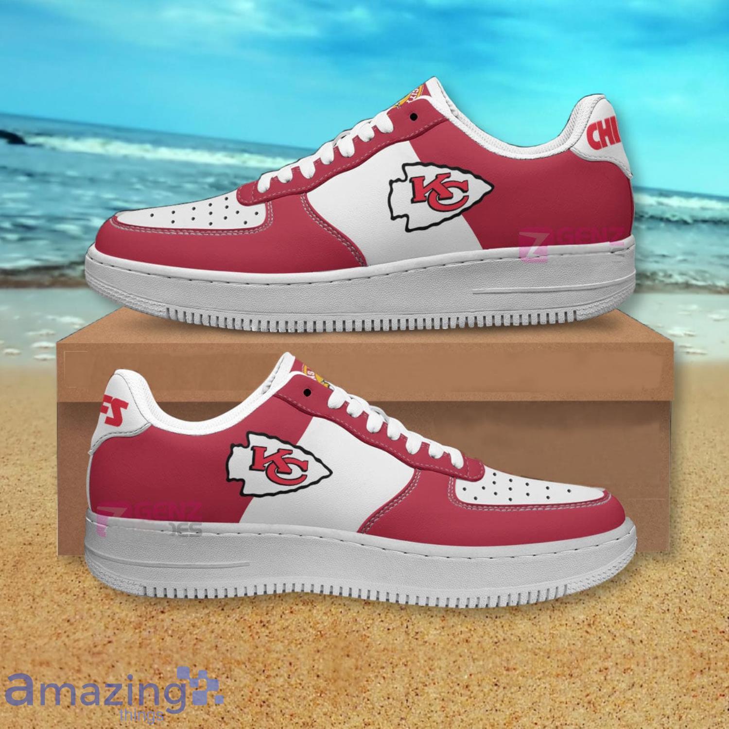 Kansas City Chiefs Logo-Pattern Zipper Canvas Sneakers