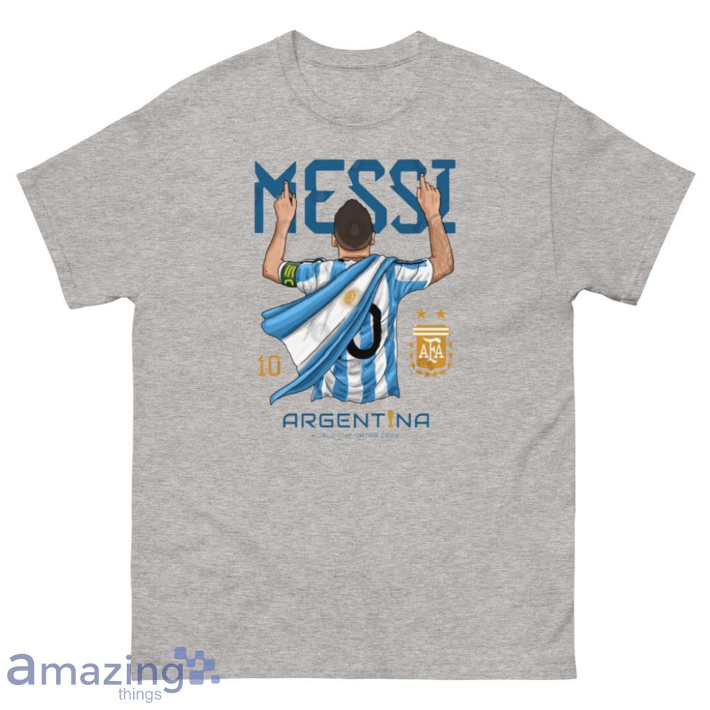 Lionel Messi (10) Argentina Champions World Cup 2022 T-Shirt - 500 Men’s Classic Tee Gildan