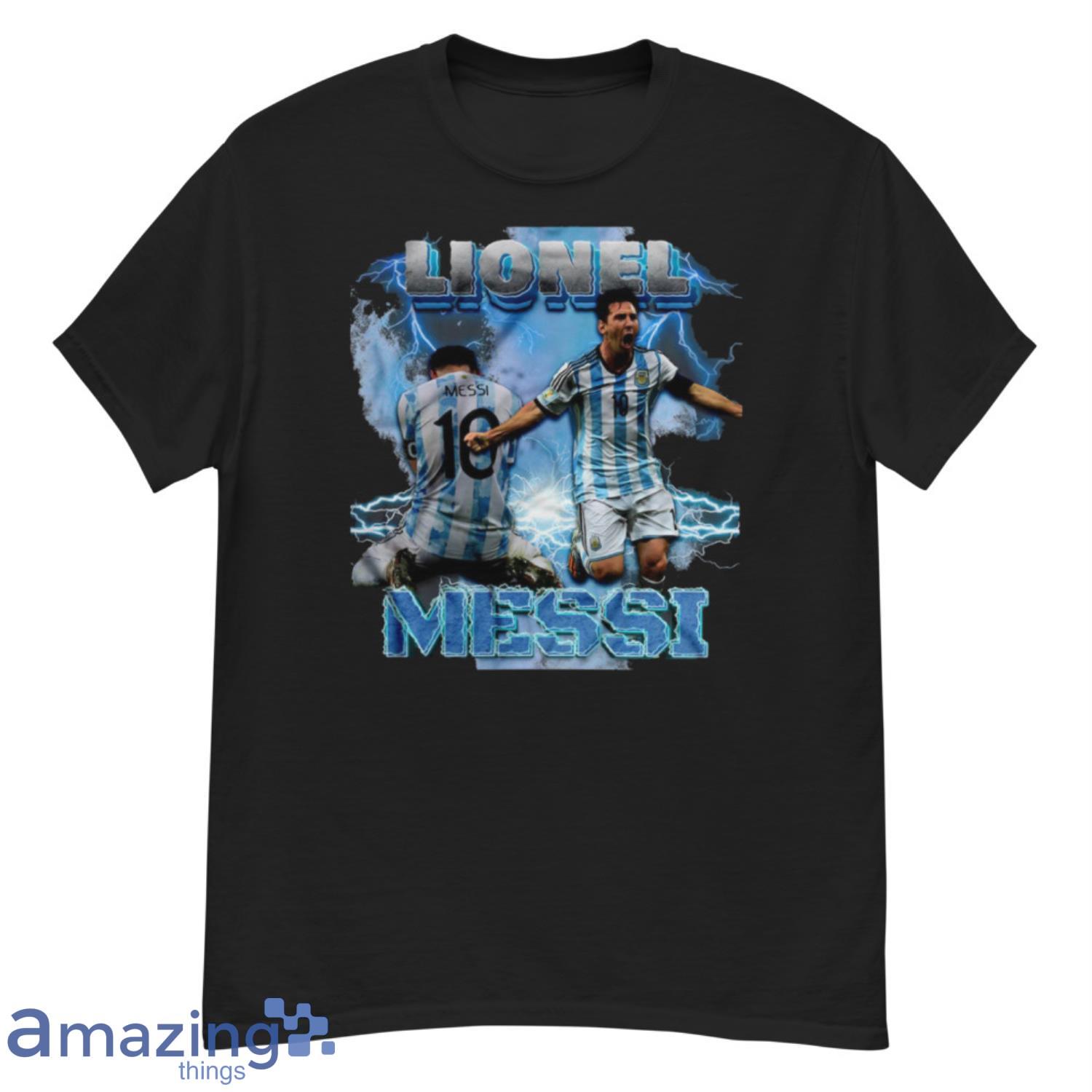 Lionel Messi Argentina Win World Cup 2022 Vintage T Shirt image Lionel Messi Argentina Win World Cup 2022 Vintage T-Shirt Product Photo 2
