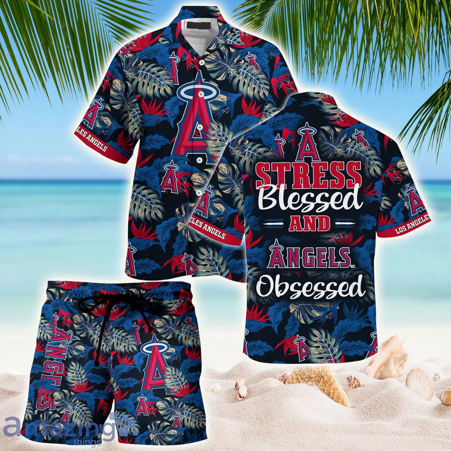 LIMITED] Los Angeles Angels MLB-Summer Hawaiian Shirt And Shorts