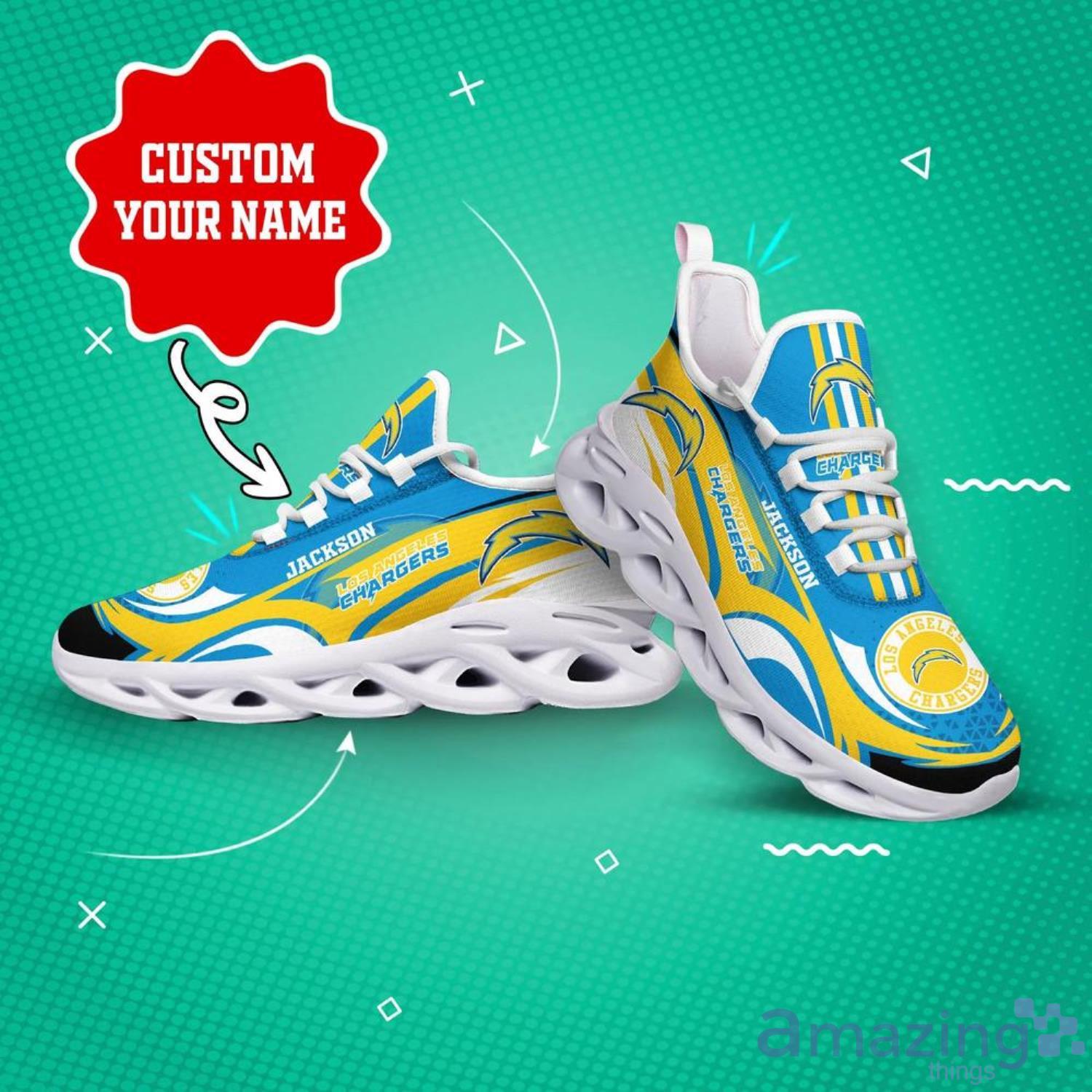 Los Angeles Chargers NFL Max Soul Shoes Custom Name Sneakers image Los Angeles Chargers NFL Max Soul Shoes Custom Name Sneakers Product Photo 3