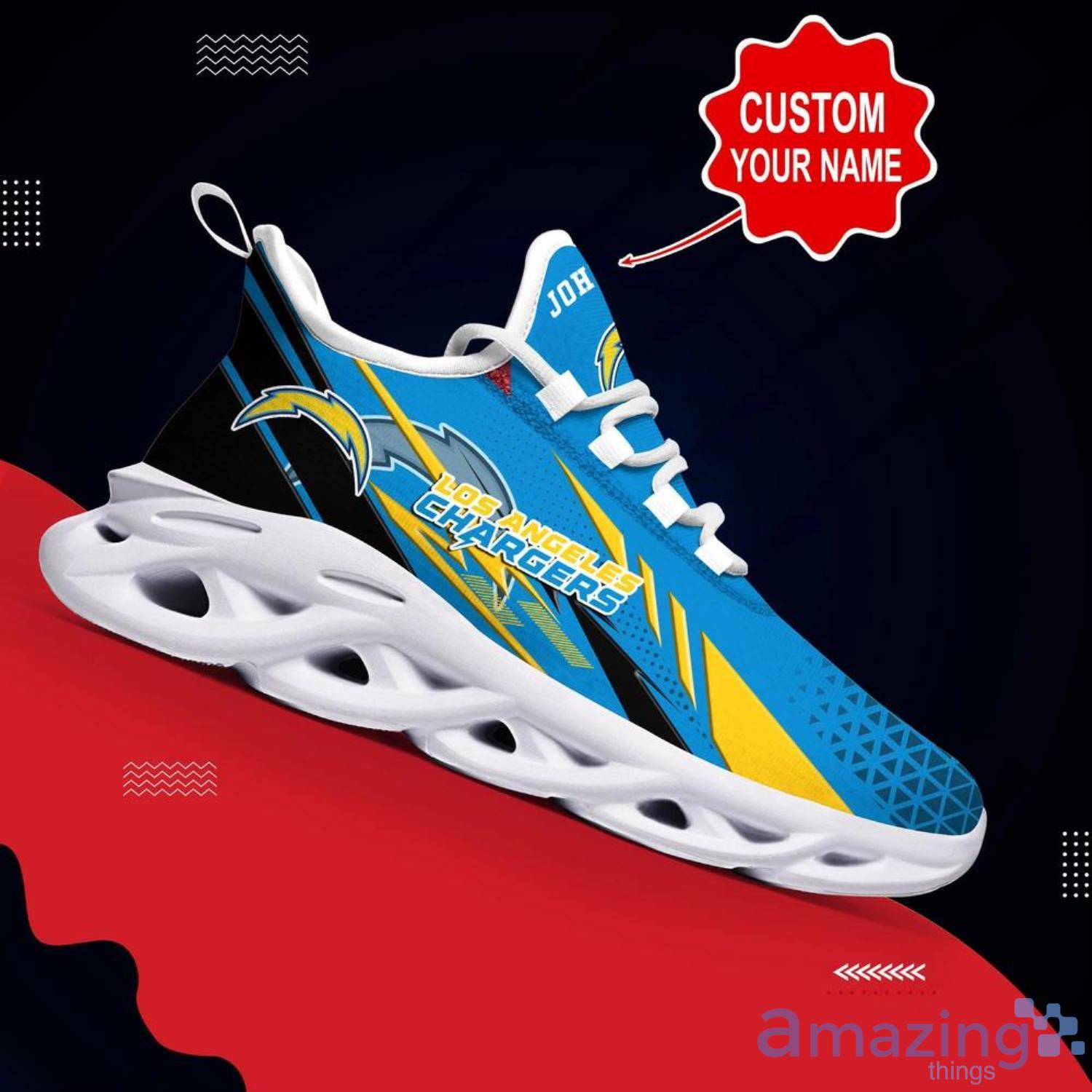 Los Angeles Chargers NFL Max Soul Shoes Custom Name Sneakers image Los Angeles Chargers NFL Max Soul Shoes Custom Name Sneakers Product Photo 4