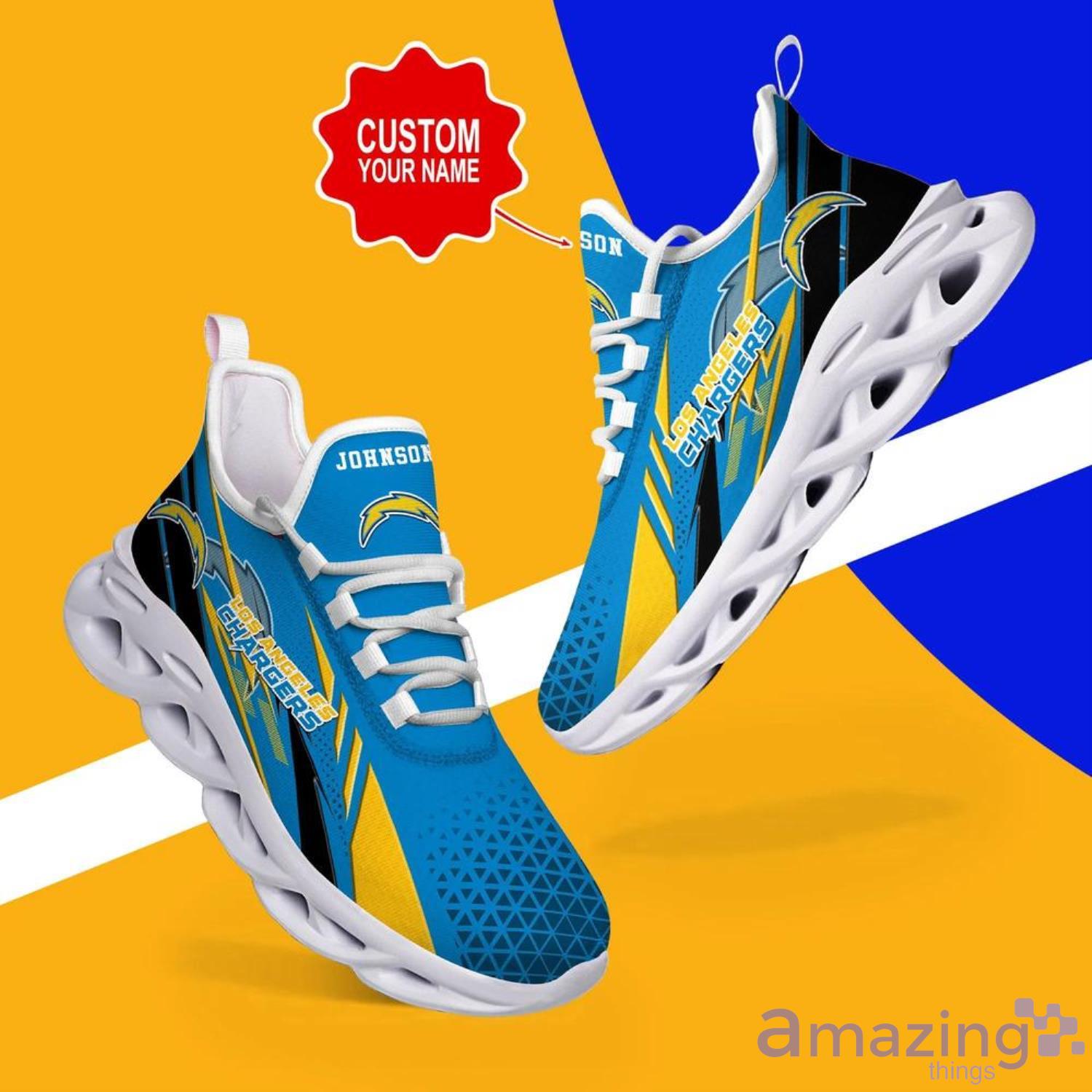 Los Angeles Chargers NFL Max Soul Shoes Custom Name Sneakers image Los Angeles Chargers NFL Max Soul Shoes Custom Name Sneakers Product Photo 5