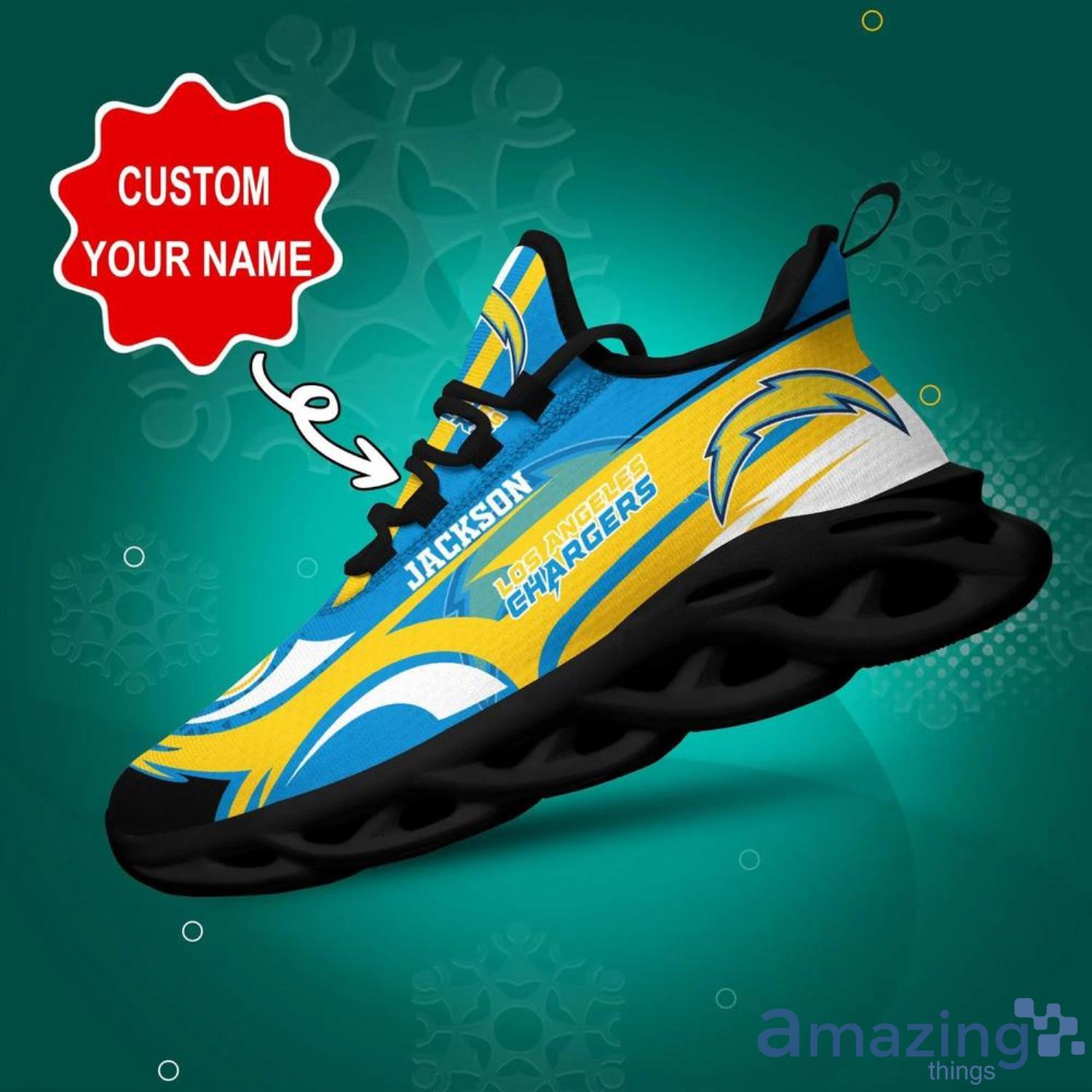 Los Angeles Chargers NFL Max Soul Shoes Custom Name Sneakers Product Photo 1
