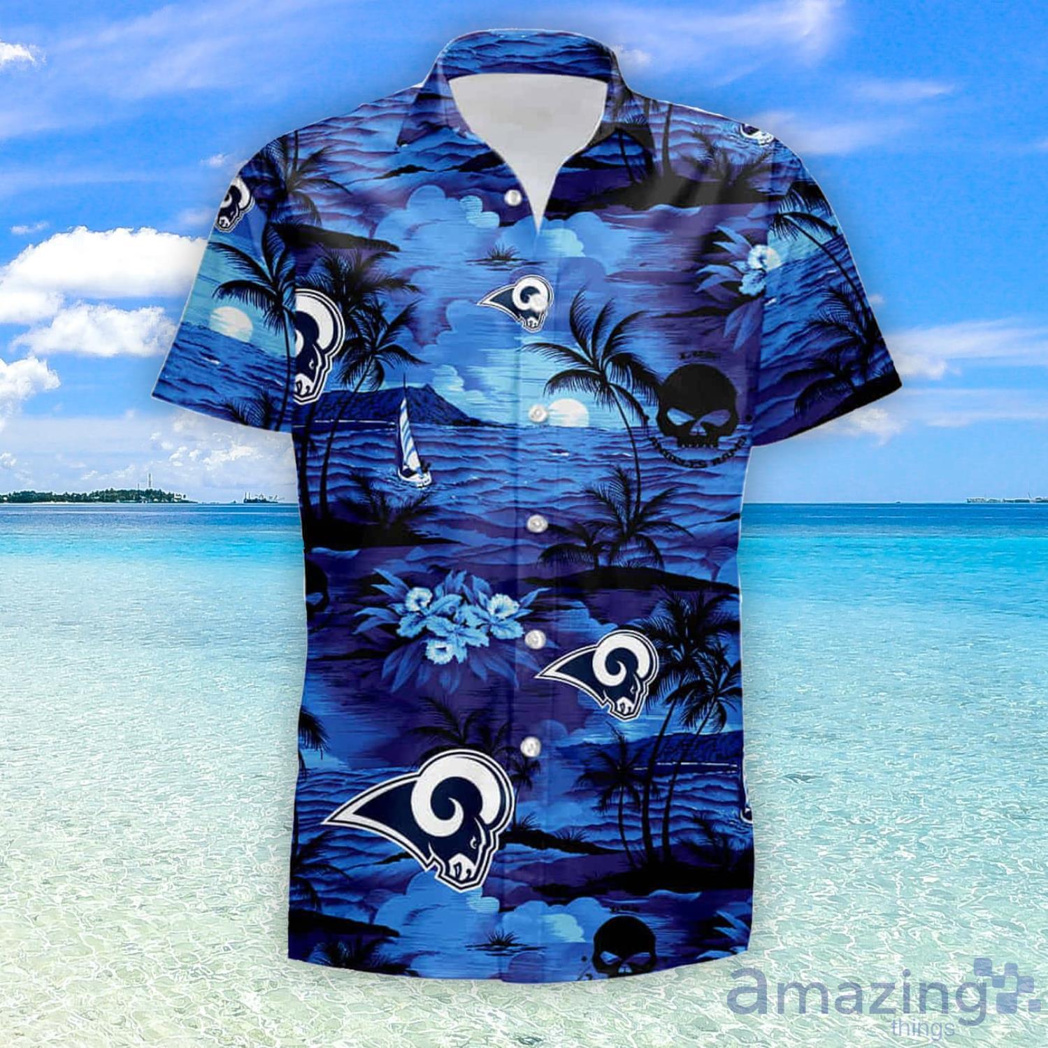 Los Angeles Rams Blue Hawaiian Shirt And Shorts Summer Vacation