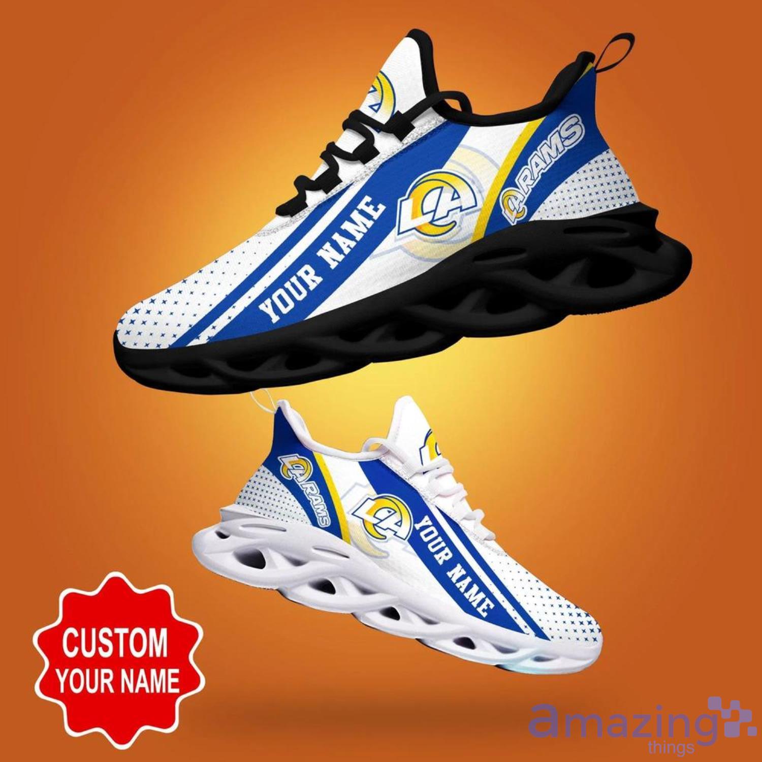 Los Angeles Rams Custom Name Luxury NFL Max Soul Shoes Design 7