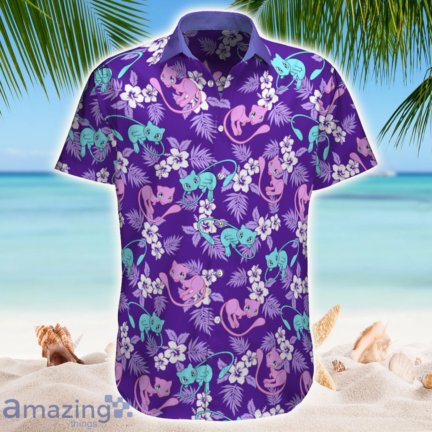 Mew Tropical Beach Pokemon Hawaiian Shirt - Mew Tropical Beach Pokemon Hawaiian Shirt
