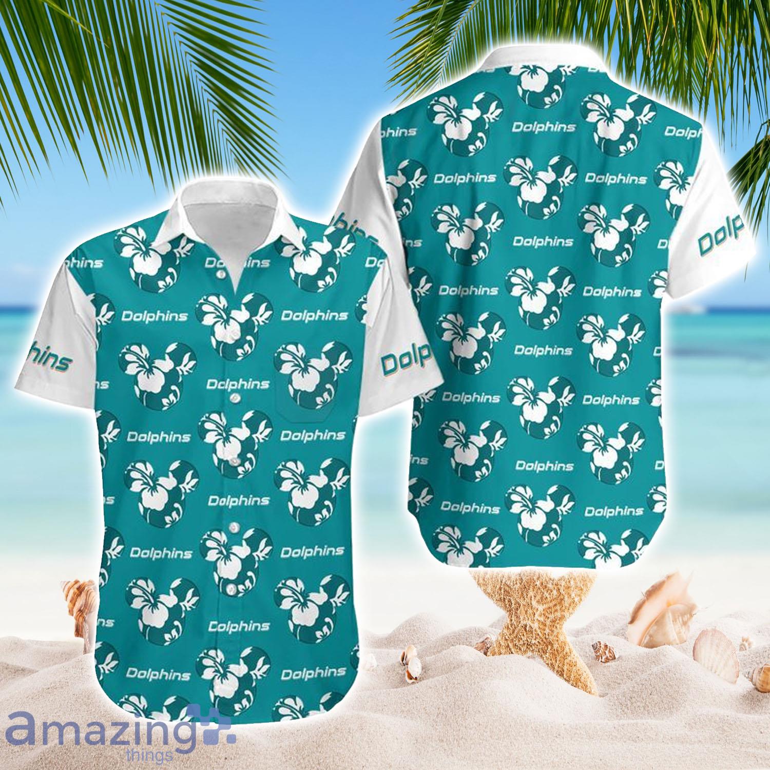 Mickey And Floral Miami Dolphins NFL Summer Hawaiian Shirt