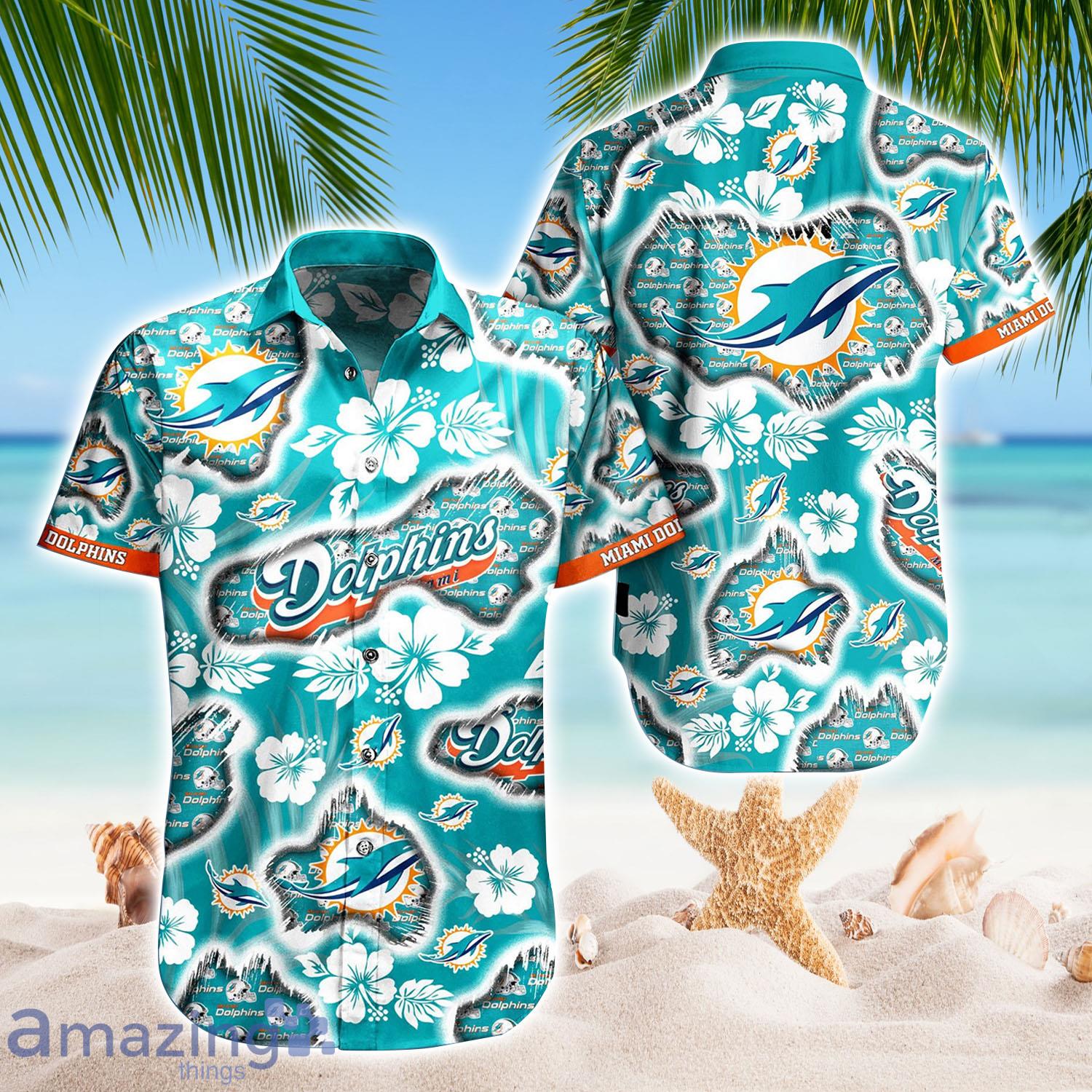 Miami Dolphins Custom Name NFL Hawaiian Shirt And Shorts Gift For