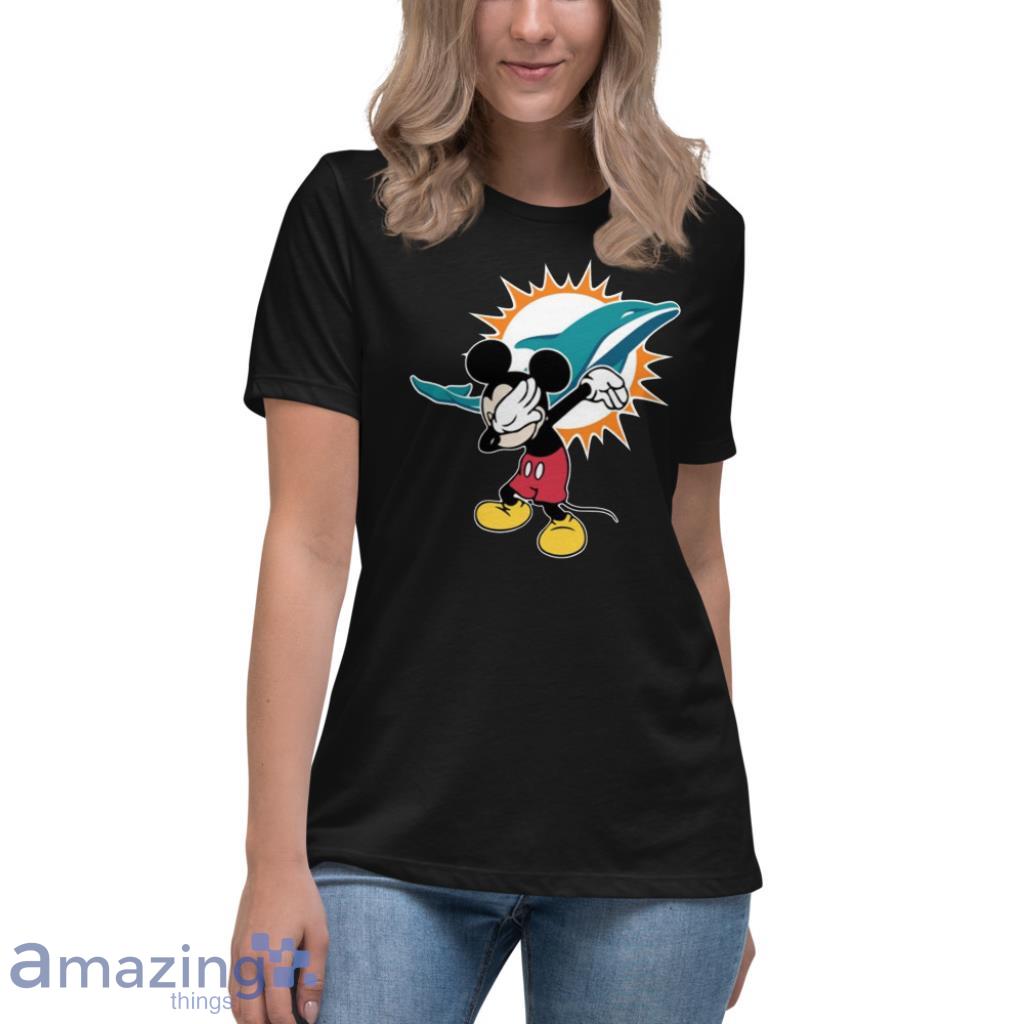 NFL Miami Dolphins Mickey Mouse Disney Football T Shirt Women's V-Neck T- Shirt