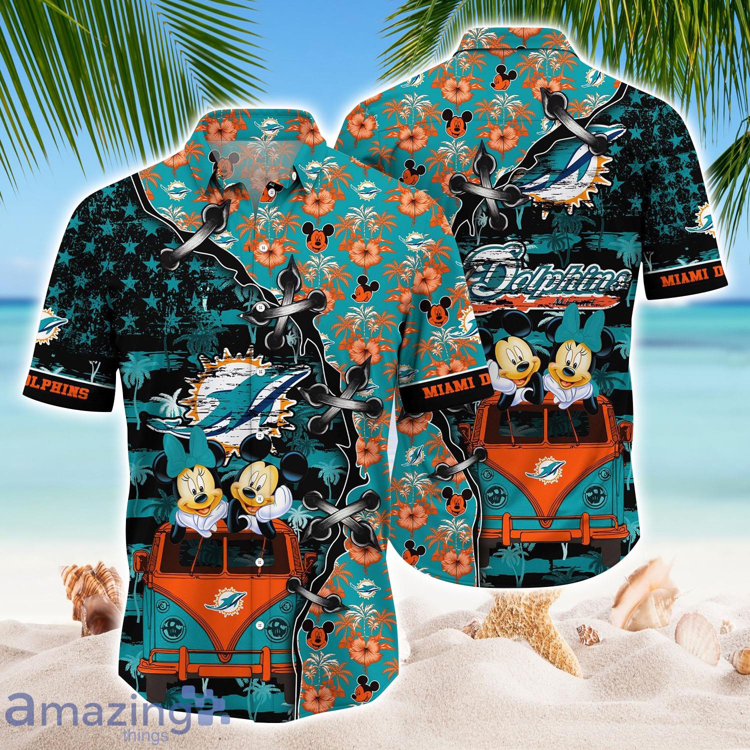 Miami Dolphins NFL Mickey and Minnie Style Hot Trending Hawaiian Shirt - Miami Dolphins NFL Mickey and Minnie Style Hot Trending Hawaiian Shirt