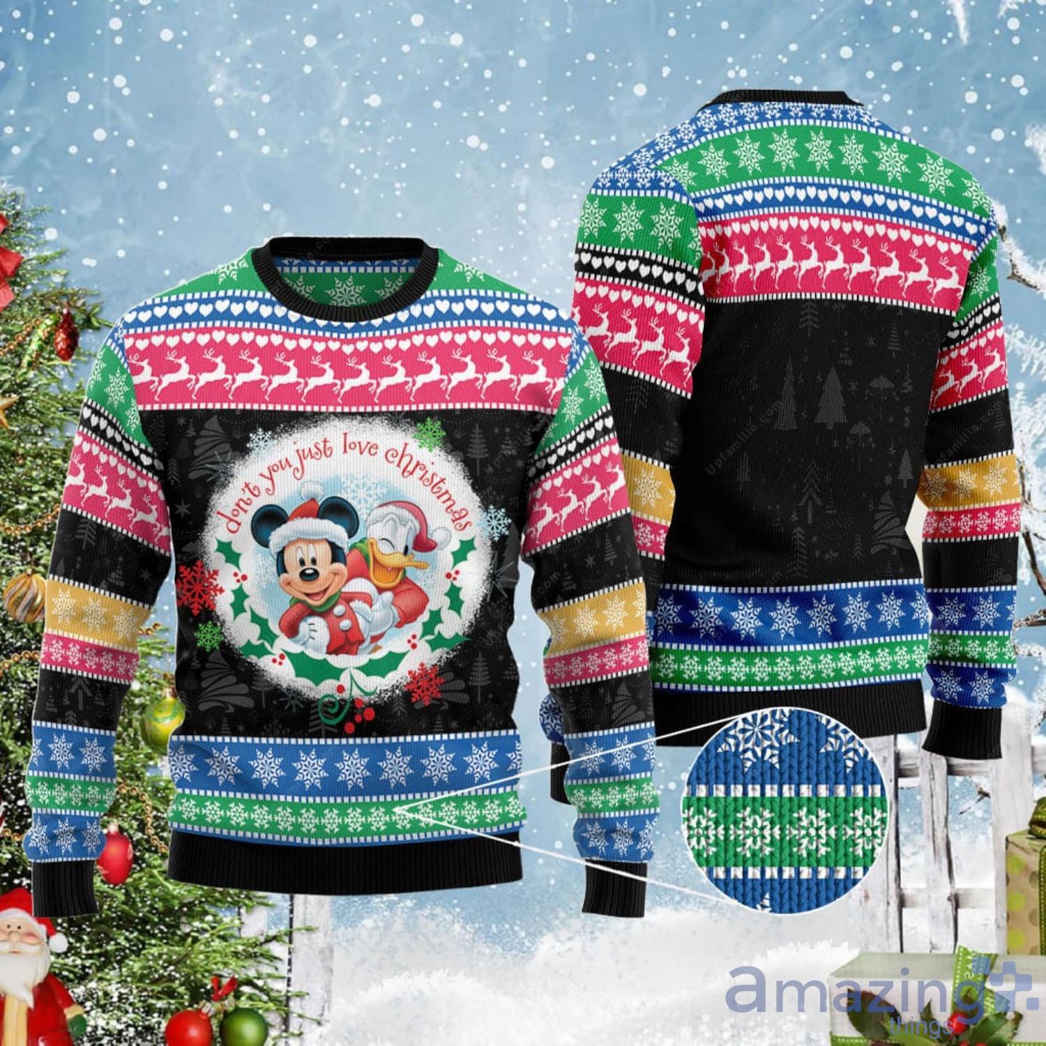 Mickey And Donald Disney Cartoon Lover Christmas Gift Ugly Christmas Sweater Product Photo 1