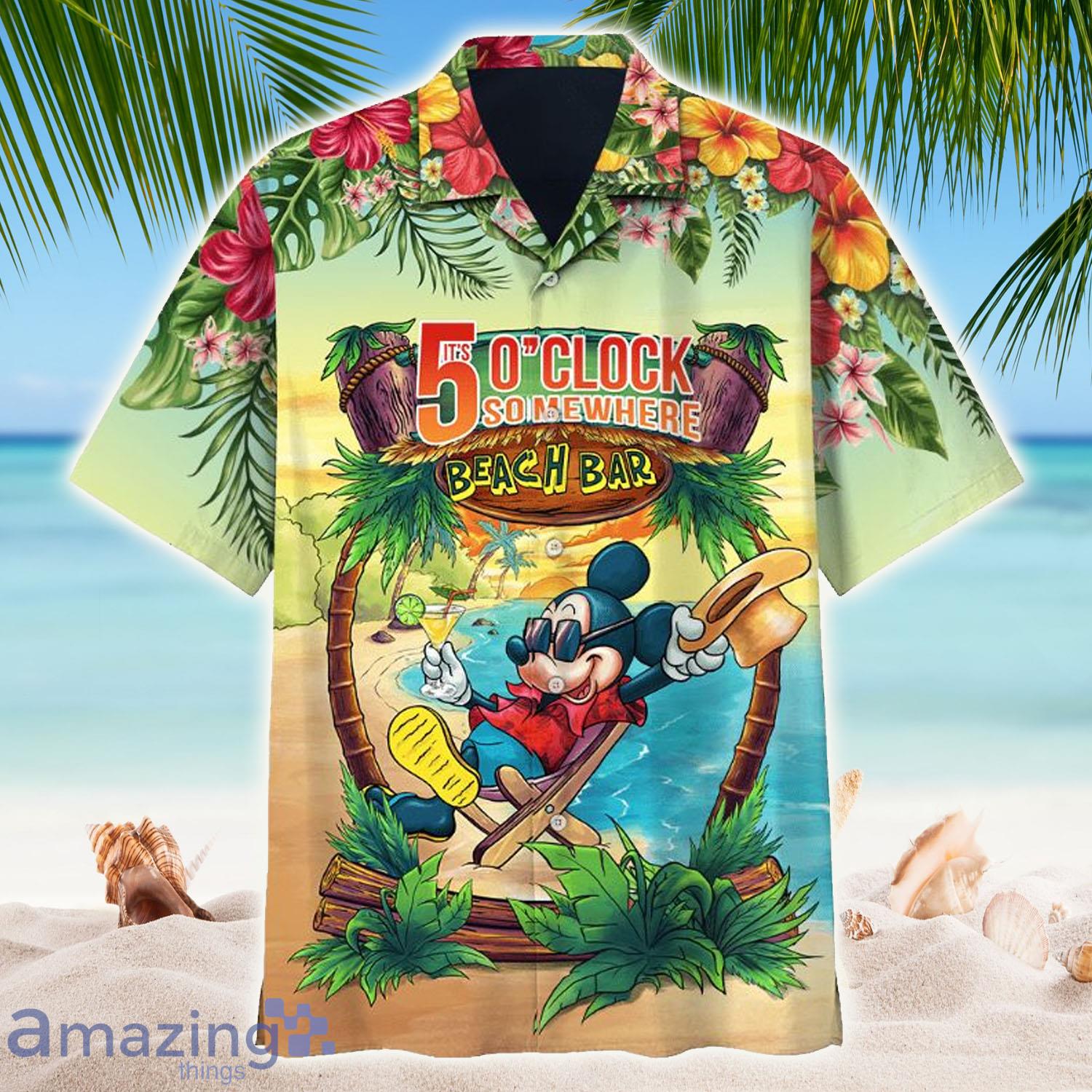 Mickey Mouse Disney It’s 5 O’clock Somewhere Beach Bar Hawaiian Shirt - Mickey Mouse Disney It’s 5 O’clock Somewhere Beach Bar Hawaiian Shirt