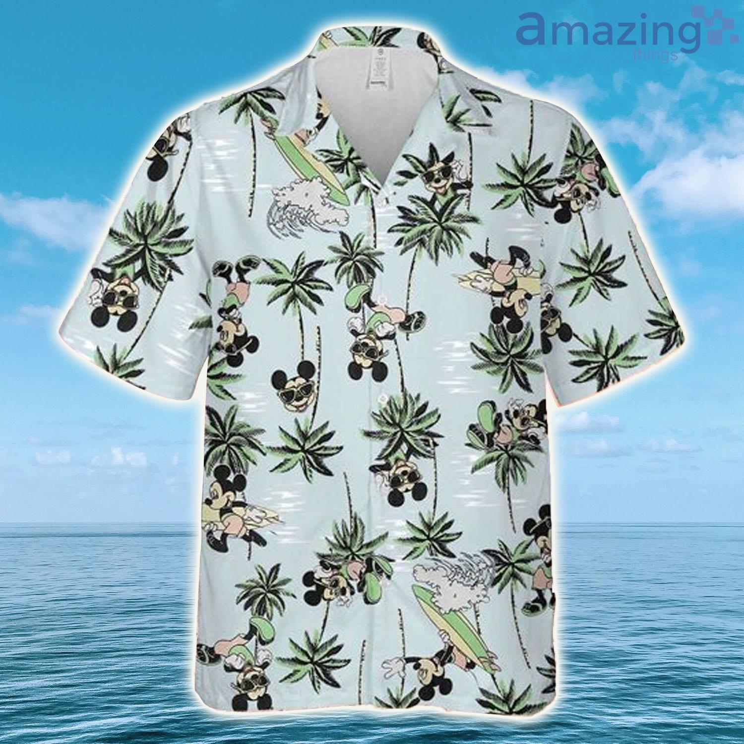 Mickey Mouse Surfing Pam Tree, Disney Hawaiian Shirt - Mickey Mouse Surfing Pam Tree, Disney Hawaiian Shirt