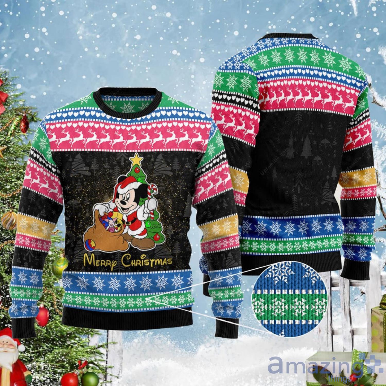 Mickey Santa A Merry Christmas Xmas Disney Cartoon Lover Christmas Gift Ugly Christmas Sweater Product Photo 1
