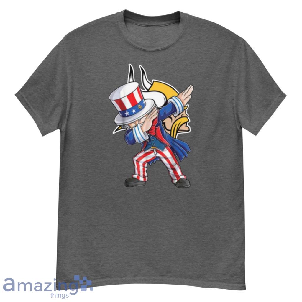 Minnesota Vikings NFL Football Dabbing Uncle Sam The Fourth of July For Fans T Shirt - G500 Men’s Classic T-Shirt-1