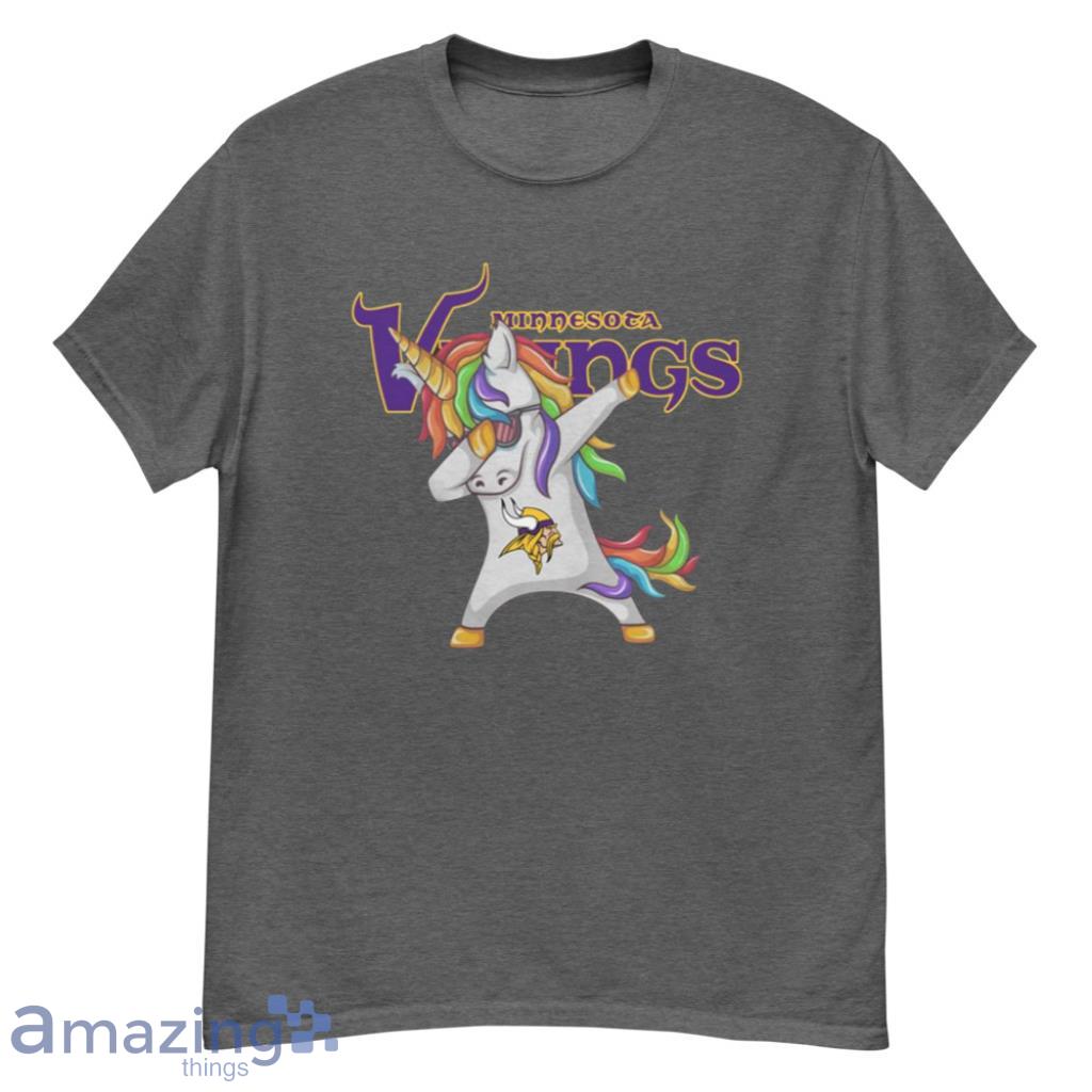Minnesota Vikings NFL Football Funny Unicorn Dabbing Sports For Fans T Shirt - G500 Men’s Classic T-Shirt-1