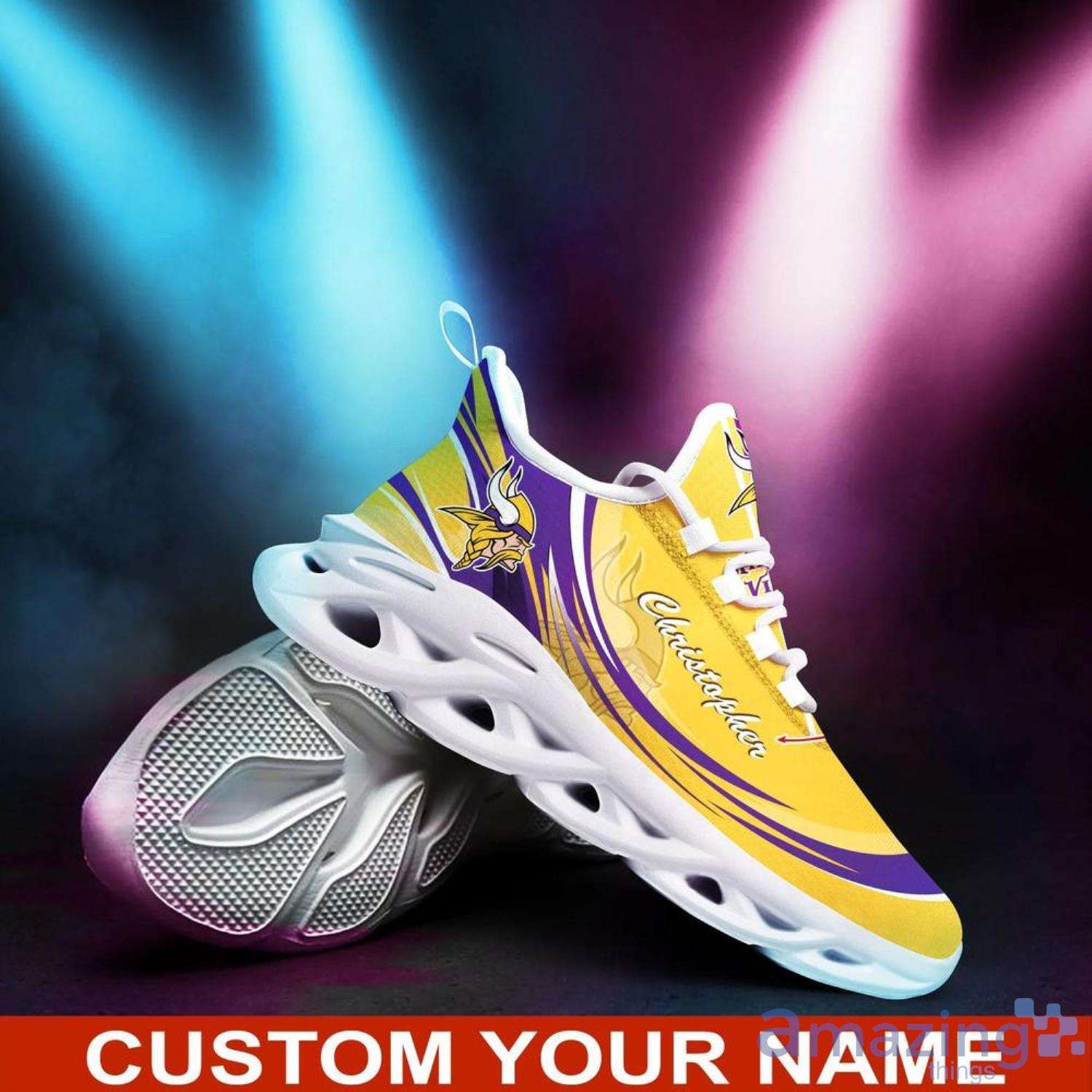 NFL Minnesota Vikings Custom Name Yellow Purple Style Max Soul