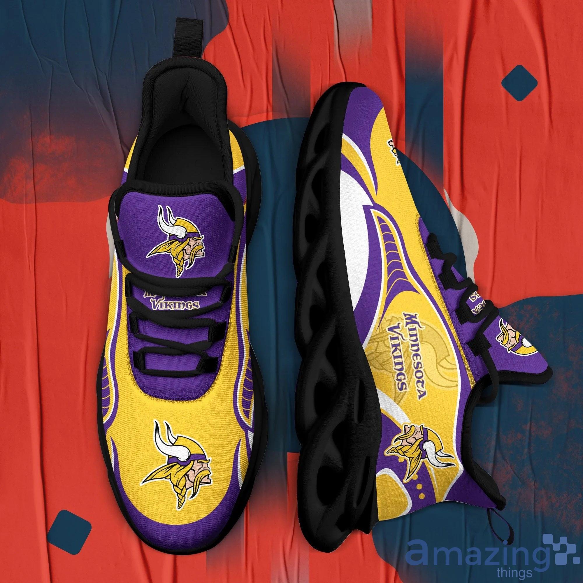 Minnesota Vikings Yellow And Purple Max Soul Sneakers Running Shoes