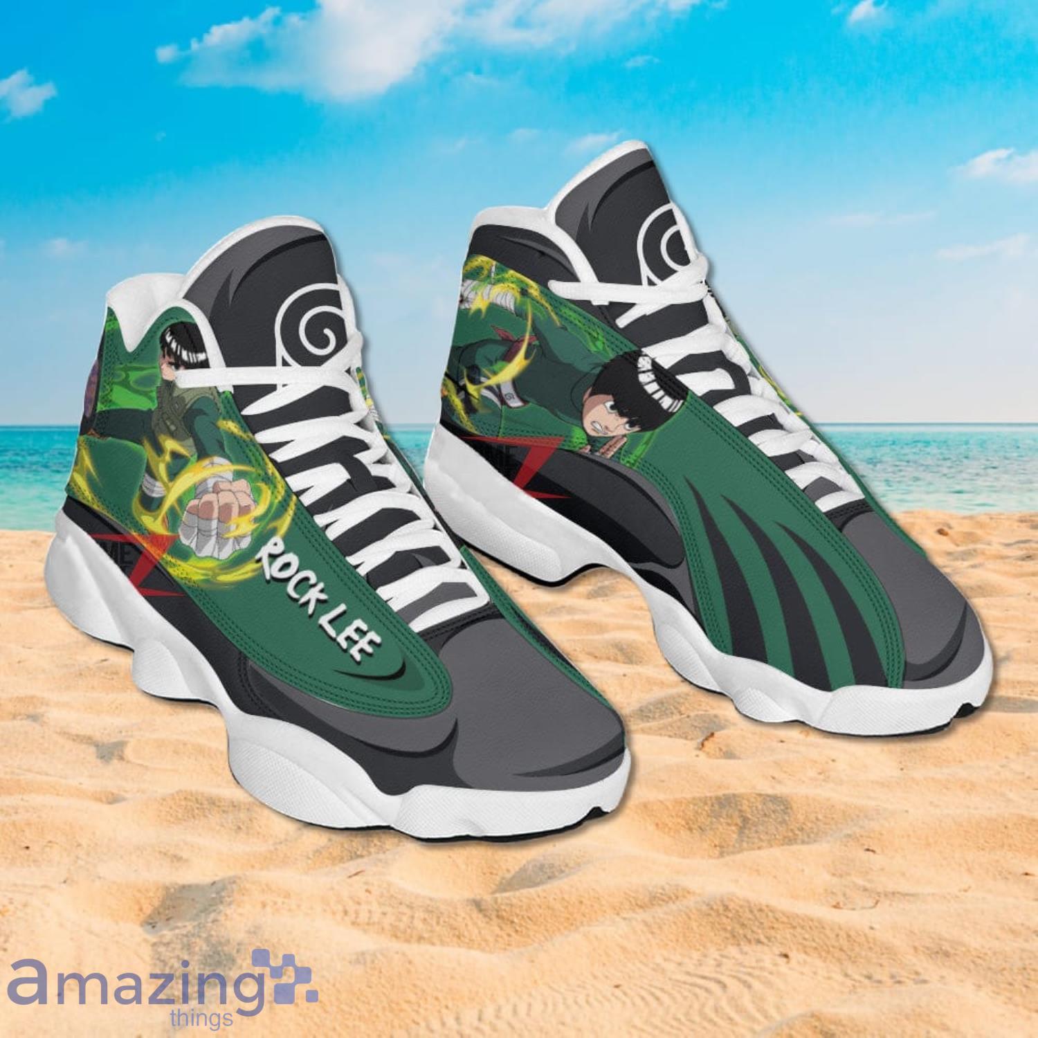 Naruto Rock Lee Air Jordan 13 Sneakers Anime Shoes Gift For Fans image Naruto Rock Lee Air Jordan 13 Sneakers Anime Shoes Gift For Fans Product Photo 2