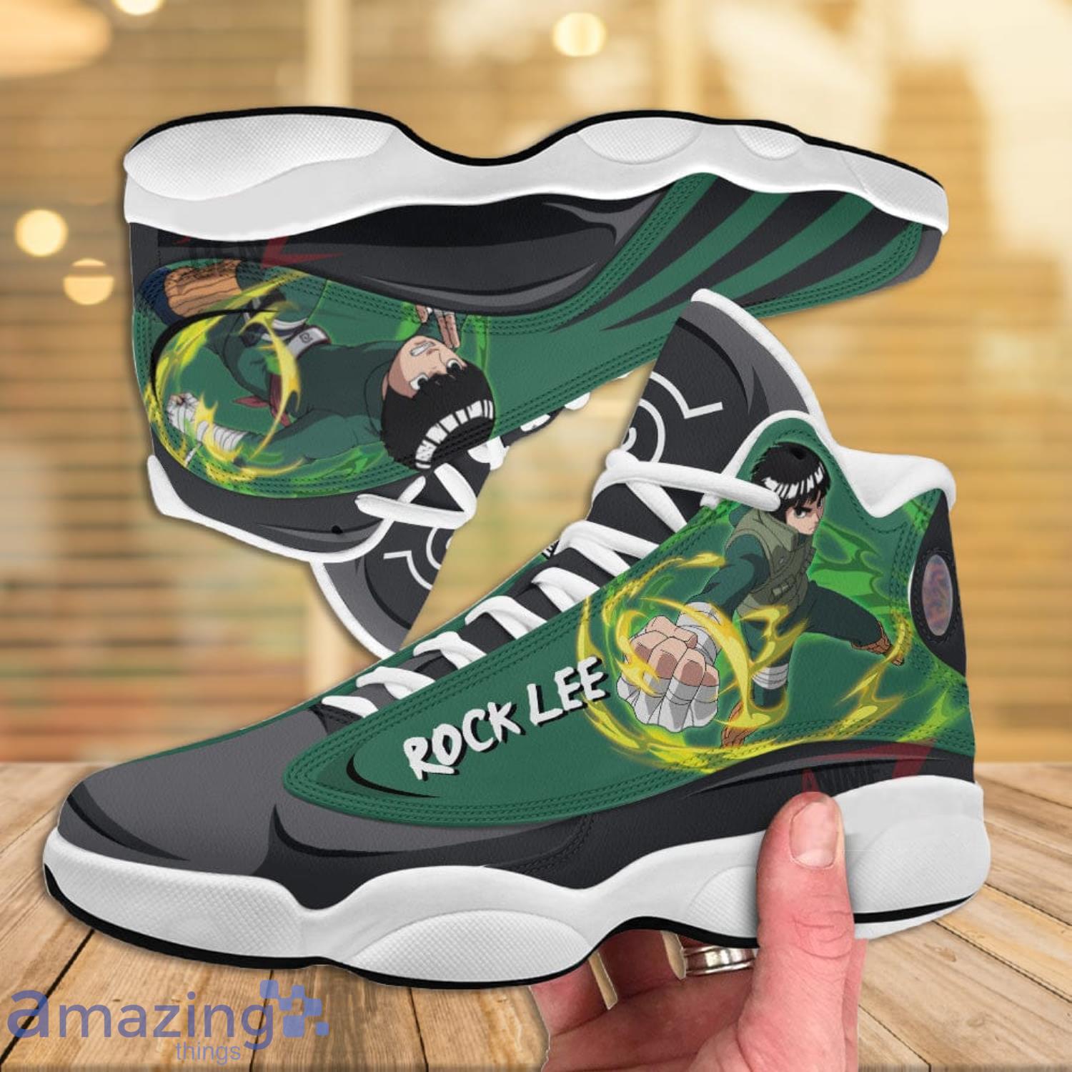Naruto Rock Lee Air Jordan 13 Sneakers Anime Shoes Gift For Fans image Naruto Rock Lee Air Jordan 13 Sneakers Anime Shoes Gift For Fans Product Photo 3