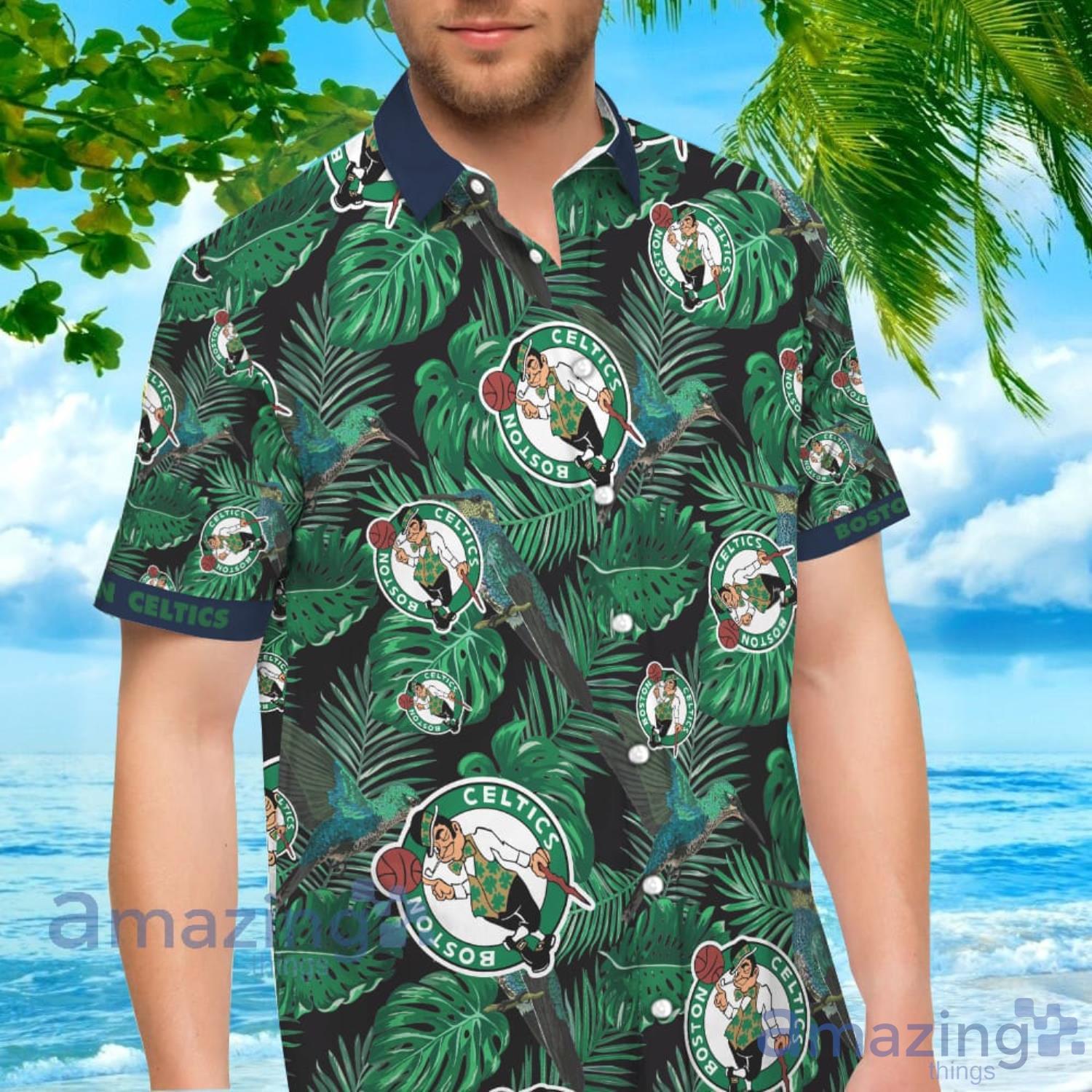 NBA Boston Celtics Hawaiian Shirt Palm Trees Beach Vacation Gift