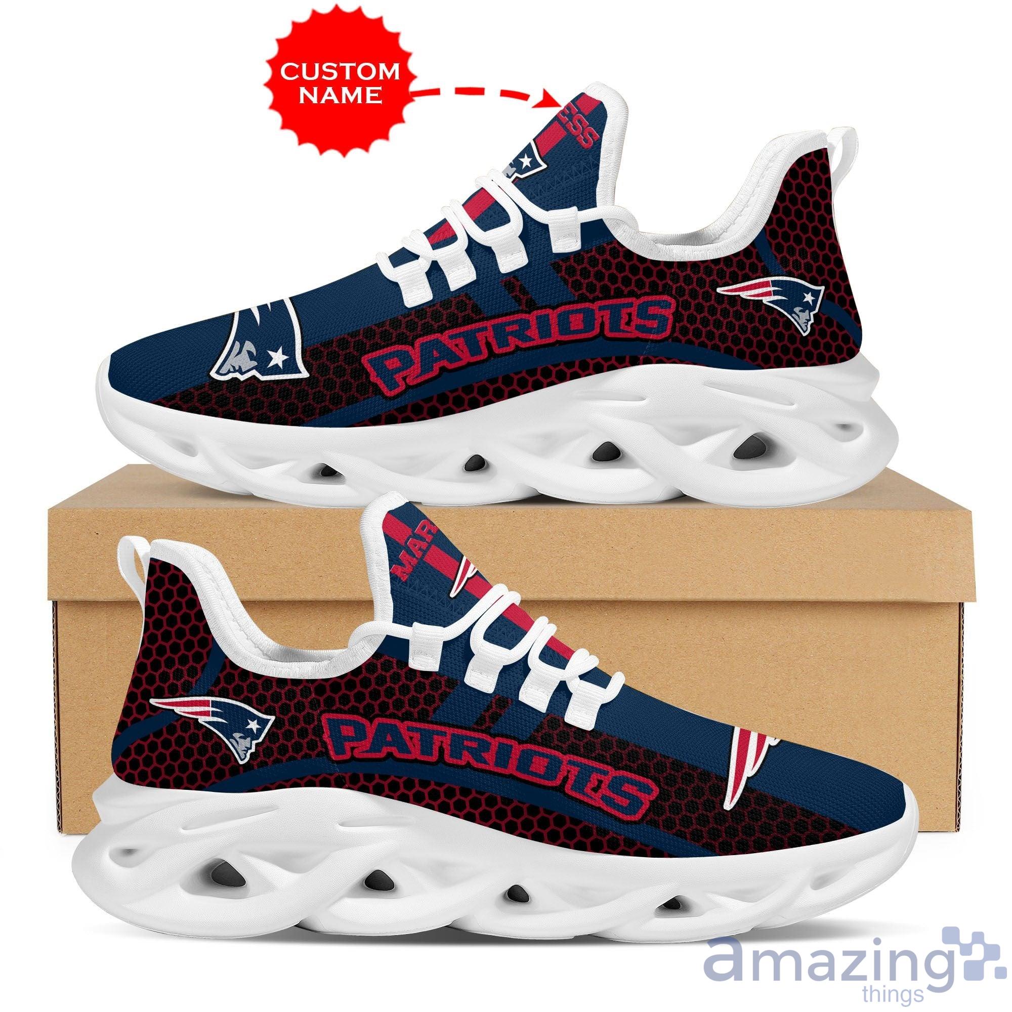 New England Patriots Custom Name Max Soul Sneaker Running Shoes Product Photo 1
