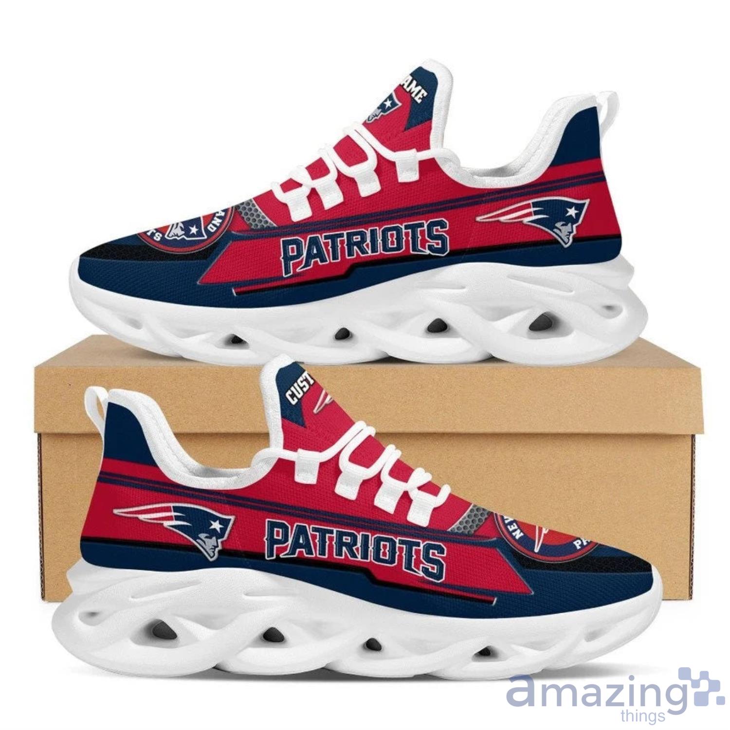 New England Patriots Ultra Cool Max Soul Sneaker Running Shoes Custom Name Product Photo 1